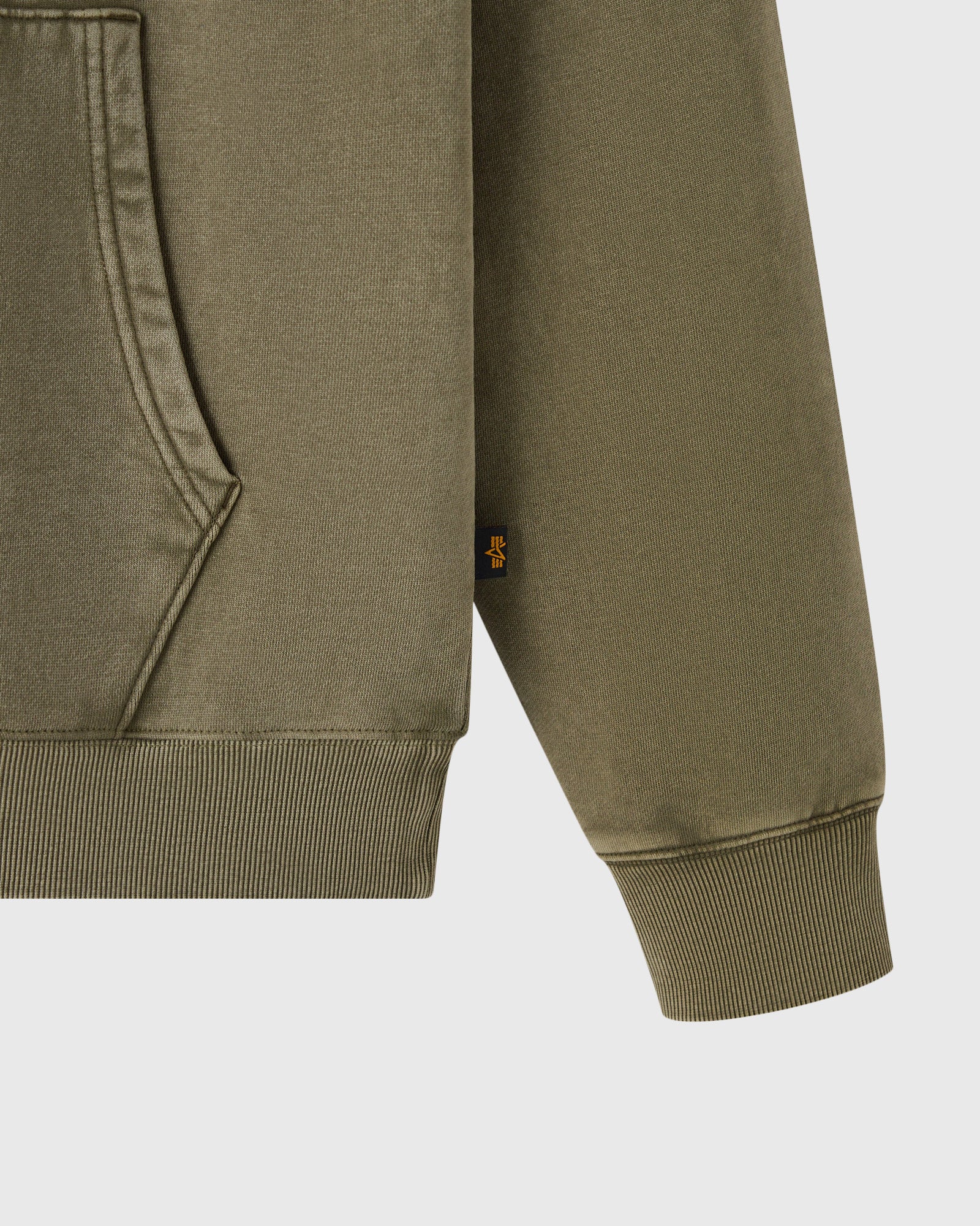 Alpha Industries Garment Dyed Hoodie - Olive Green - Image 7