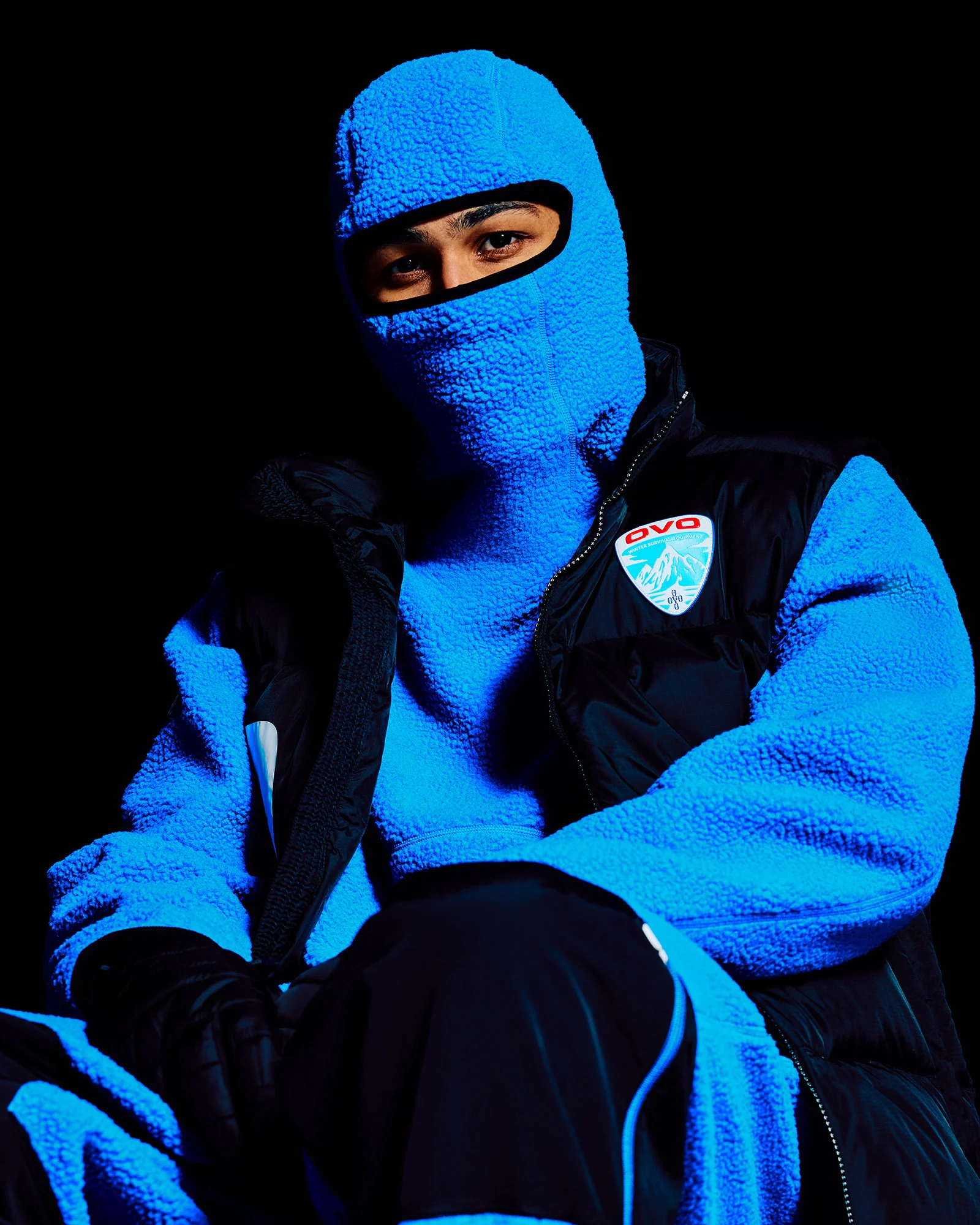 Balaclava Sherpa Hoodie - Blue Shock - Image 2