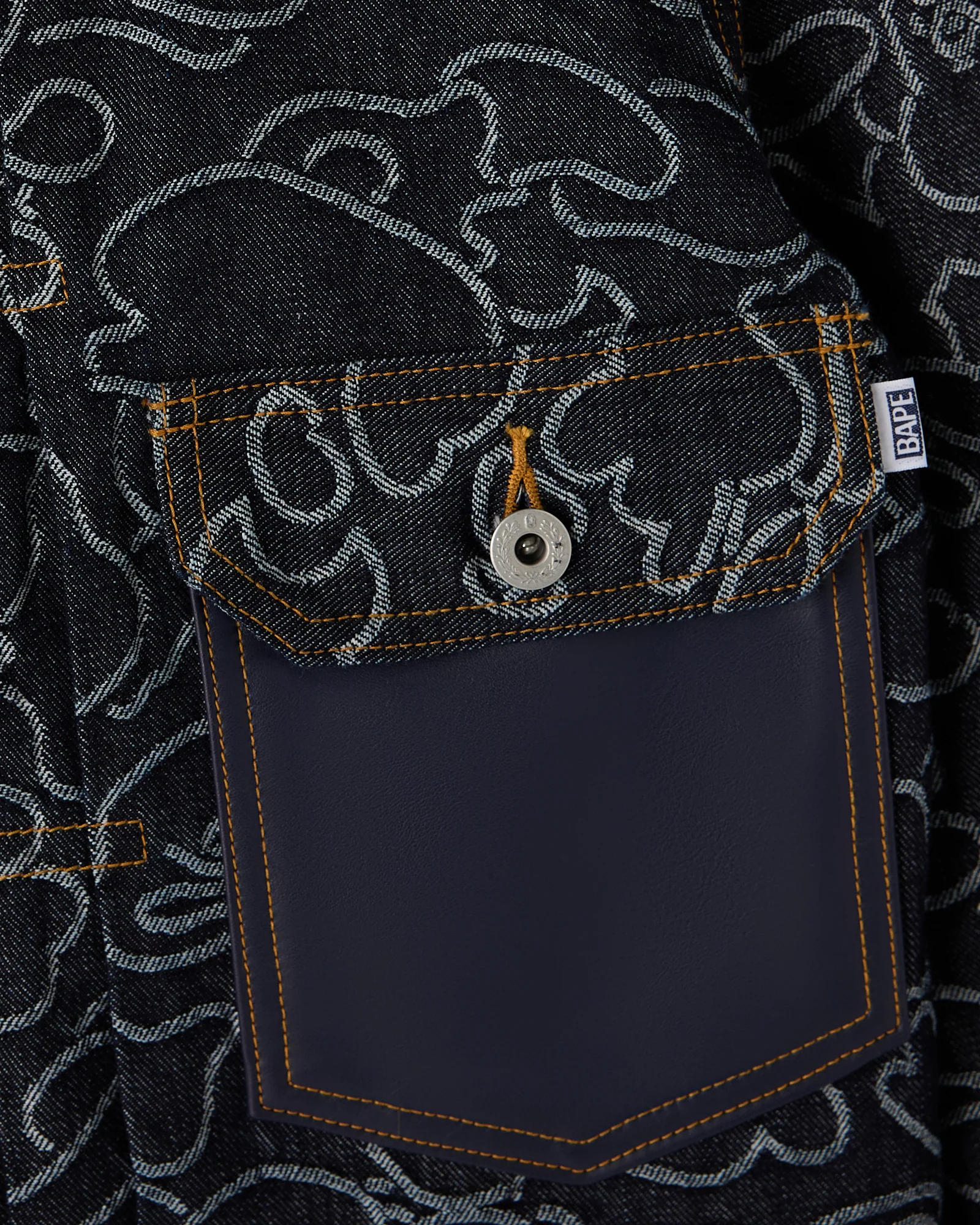 BAPE® Neon 1st Camo Denim Jacket - Indigo - Image 4