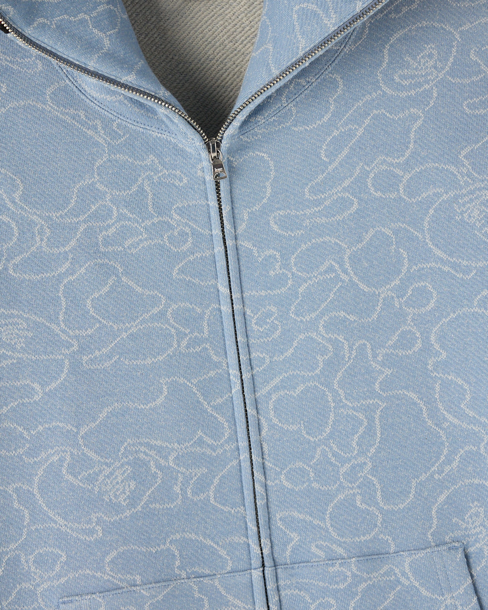 BAPE® Neon 1st Camo Shark Full-Zip Hoodie - Light Indigo - Image 5
