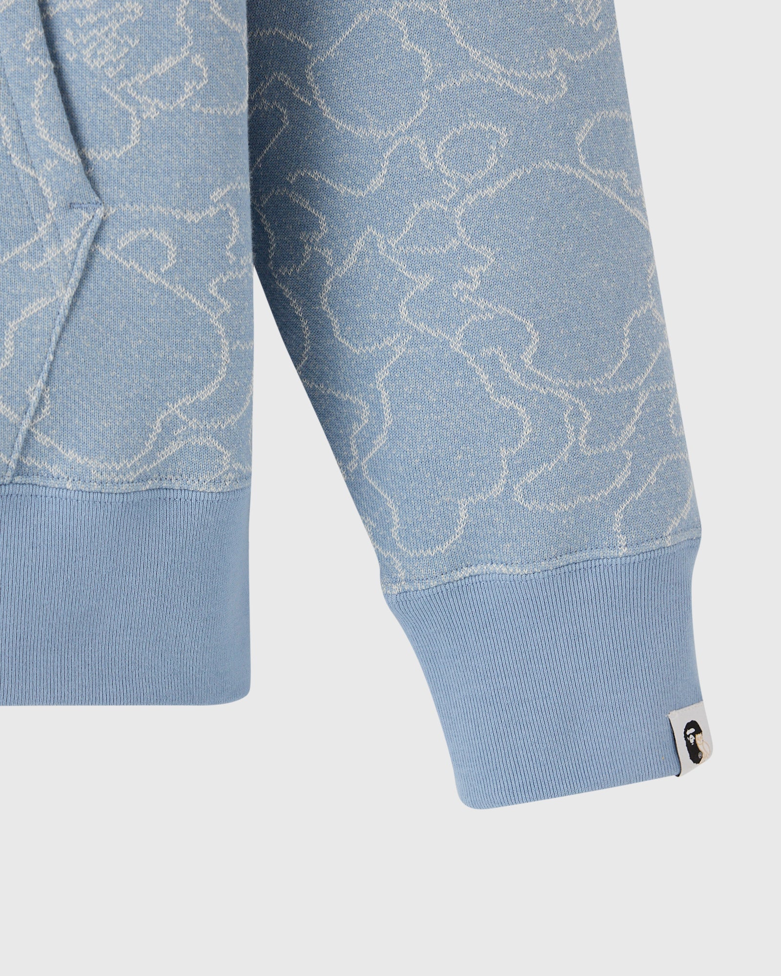 BAPE® Neon 1st Camo Shark Full-Zip Hoodie - Light Indigo - Image 6