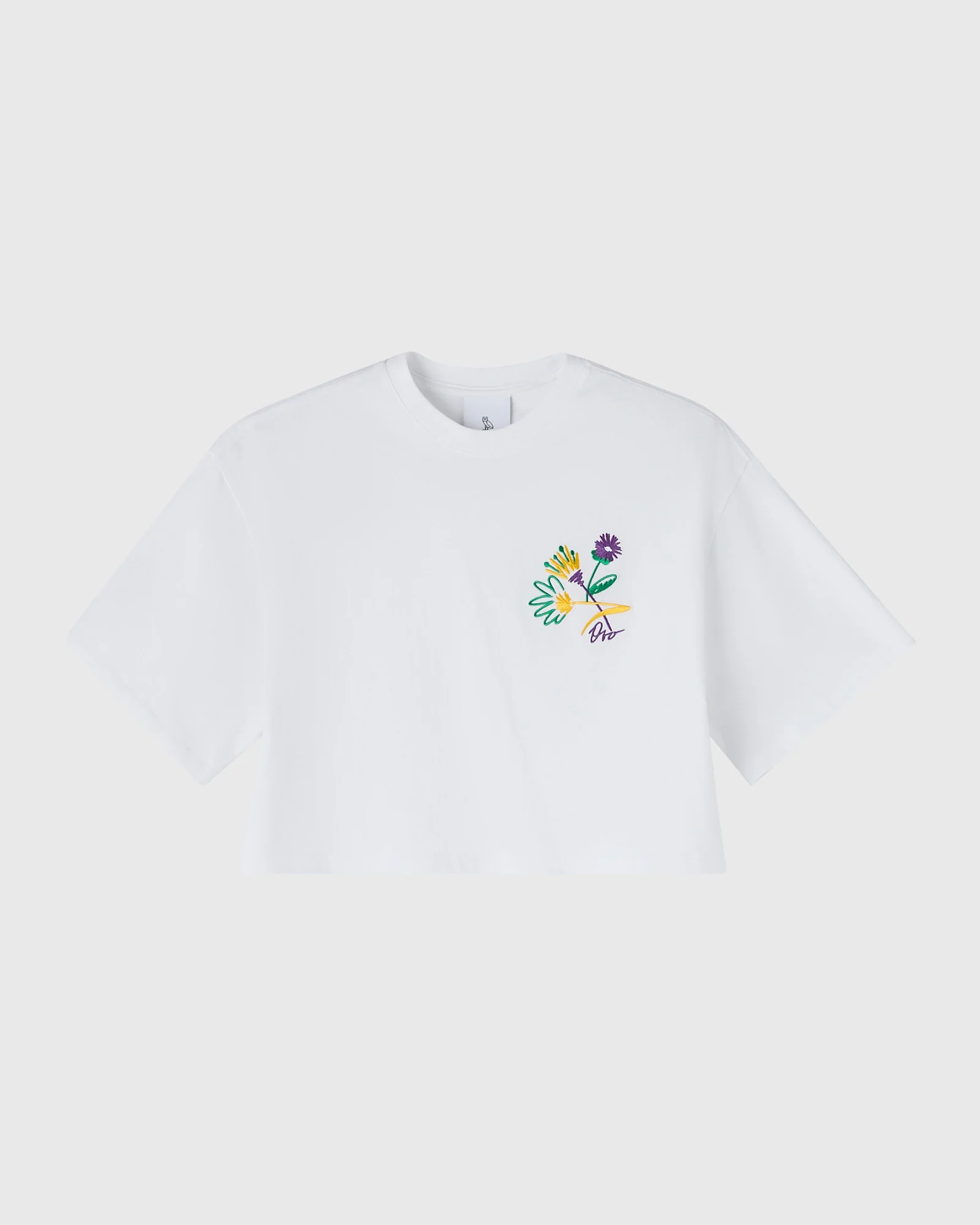 Brush Stroke Flower Cropped T-Shirt - Image 4