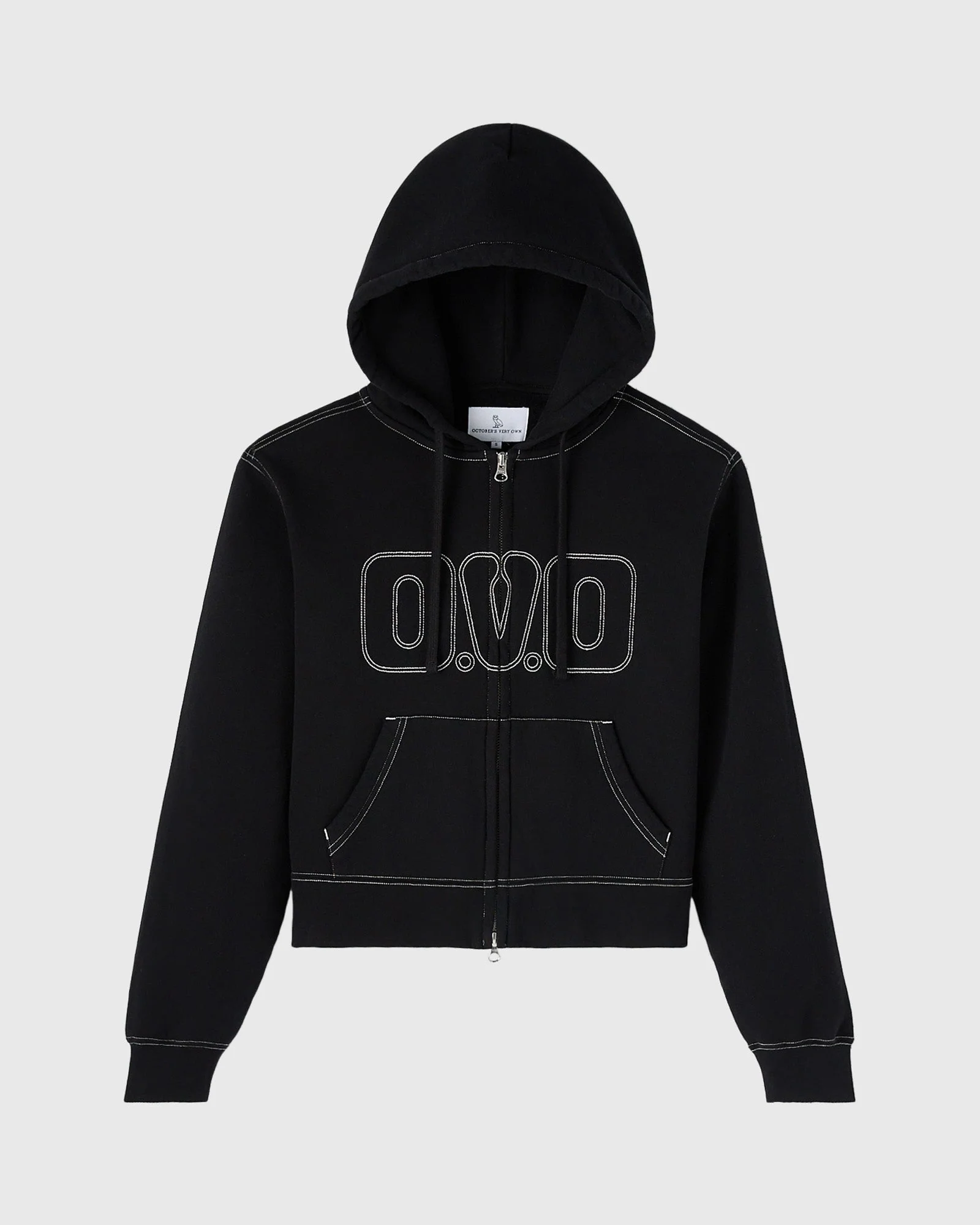 Contrast-Stitch Full-Zip Hoodie - Image 2