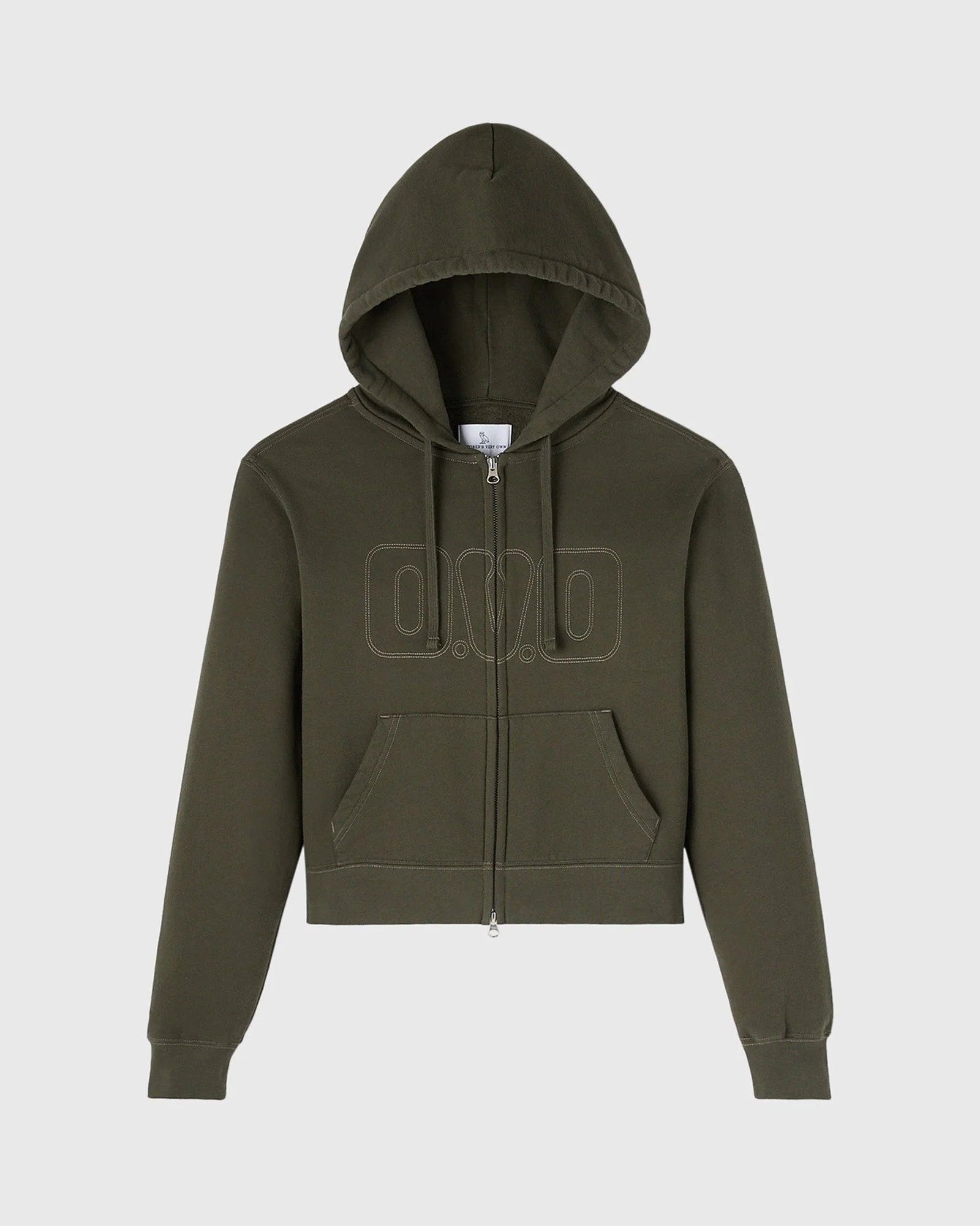 Contrast-Stitch Full-Zip Hoodie - Image 3
