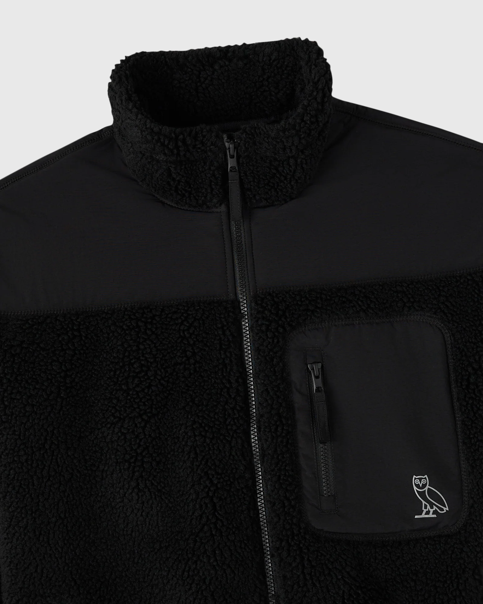 DEEP PILE SHERPA JACKET - BLACK - Image 3
