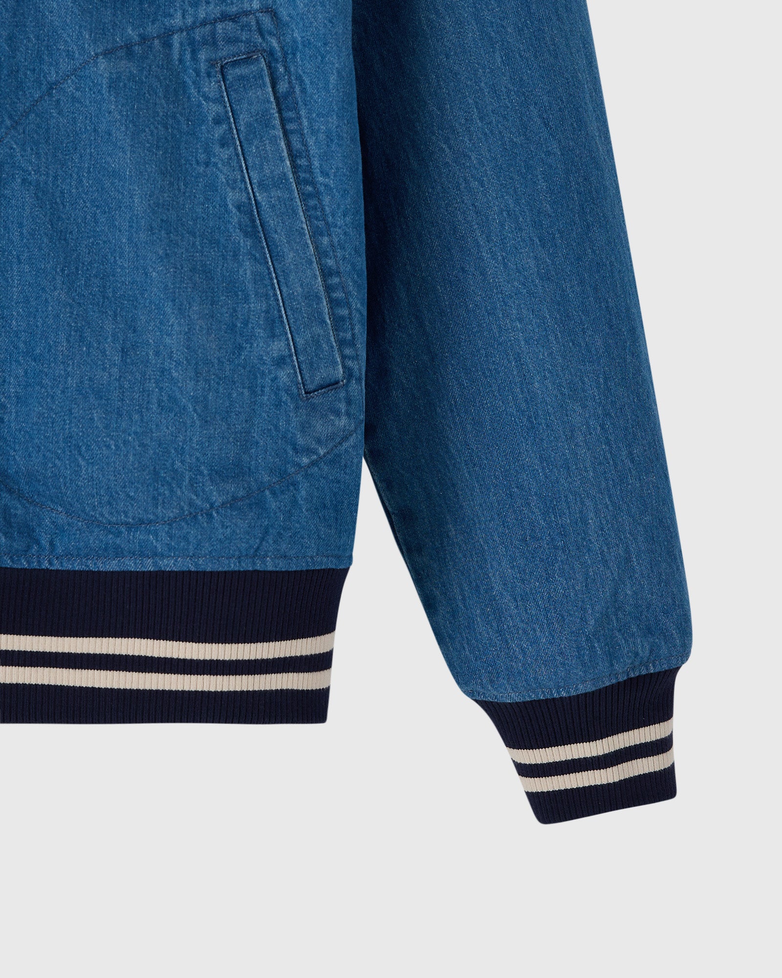 Denim Varsity Jacket - Rinse Wash - Image 4