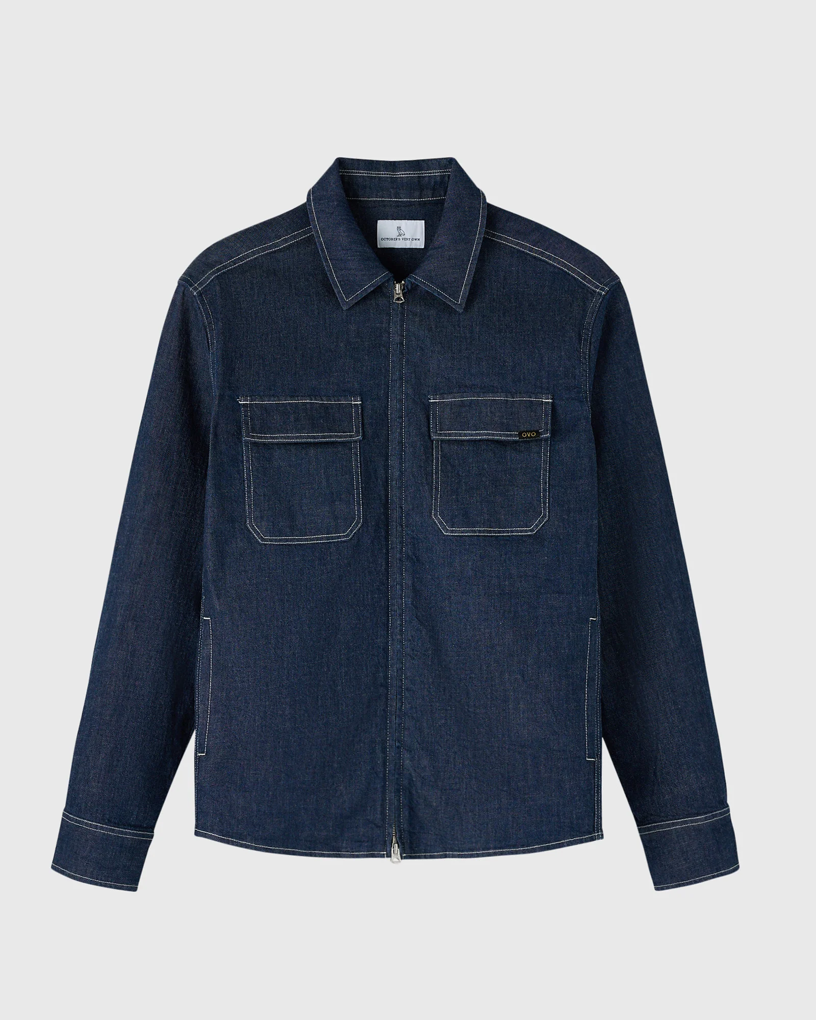 Denim Zip-Up Shirt - Image 3