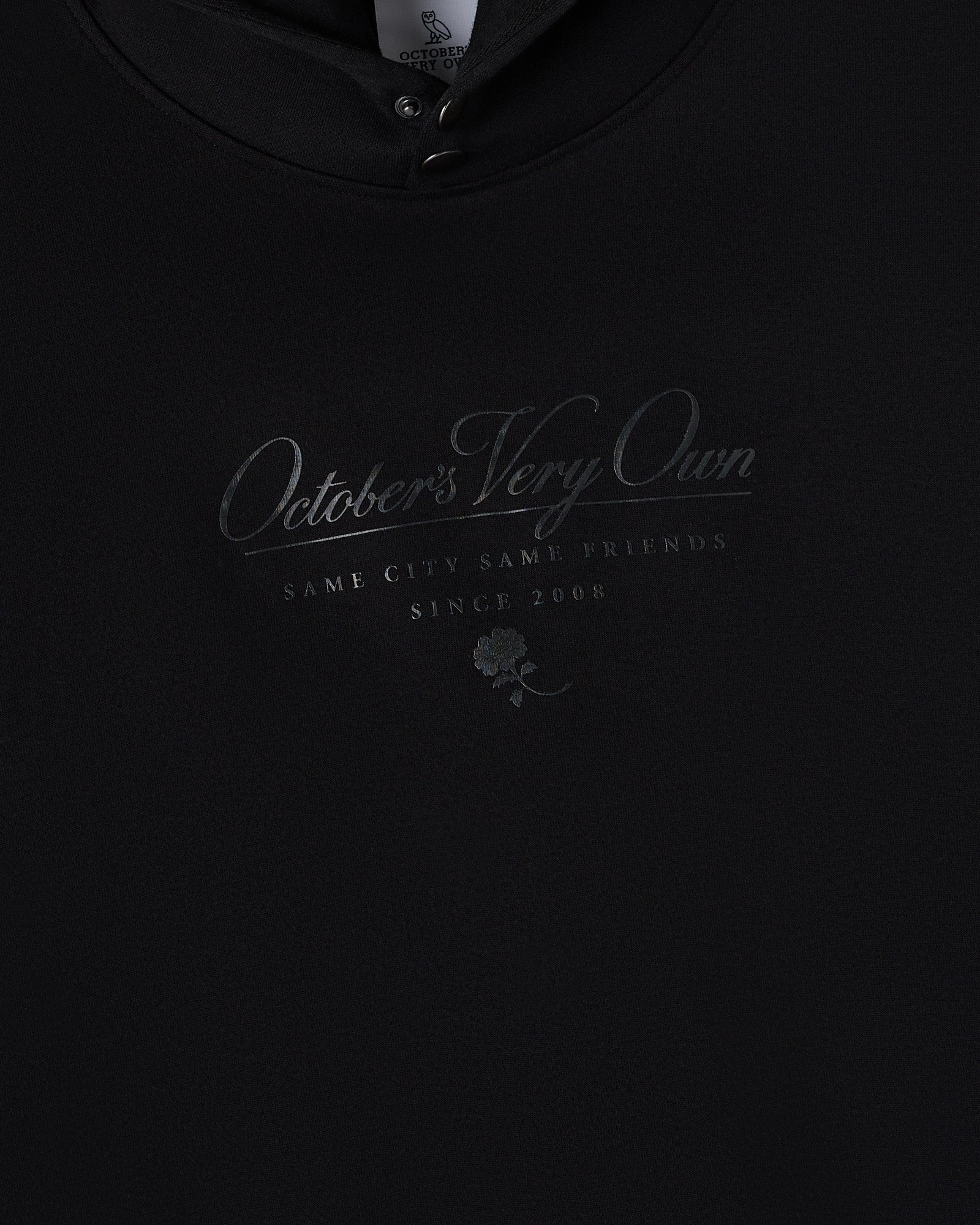 Double Knit Script Hoodie - Black - Image 2