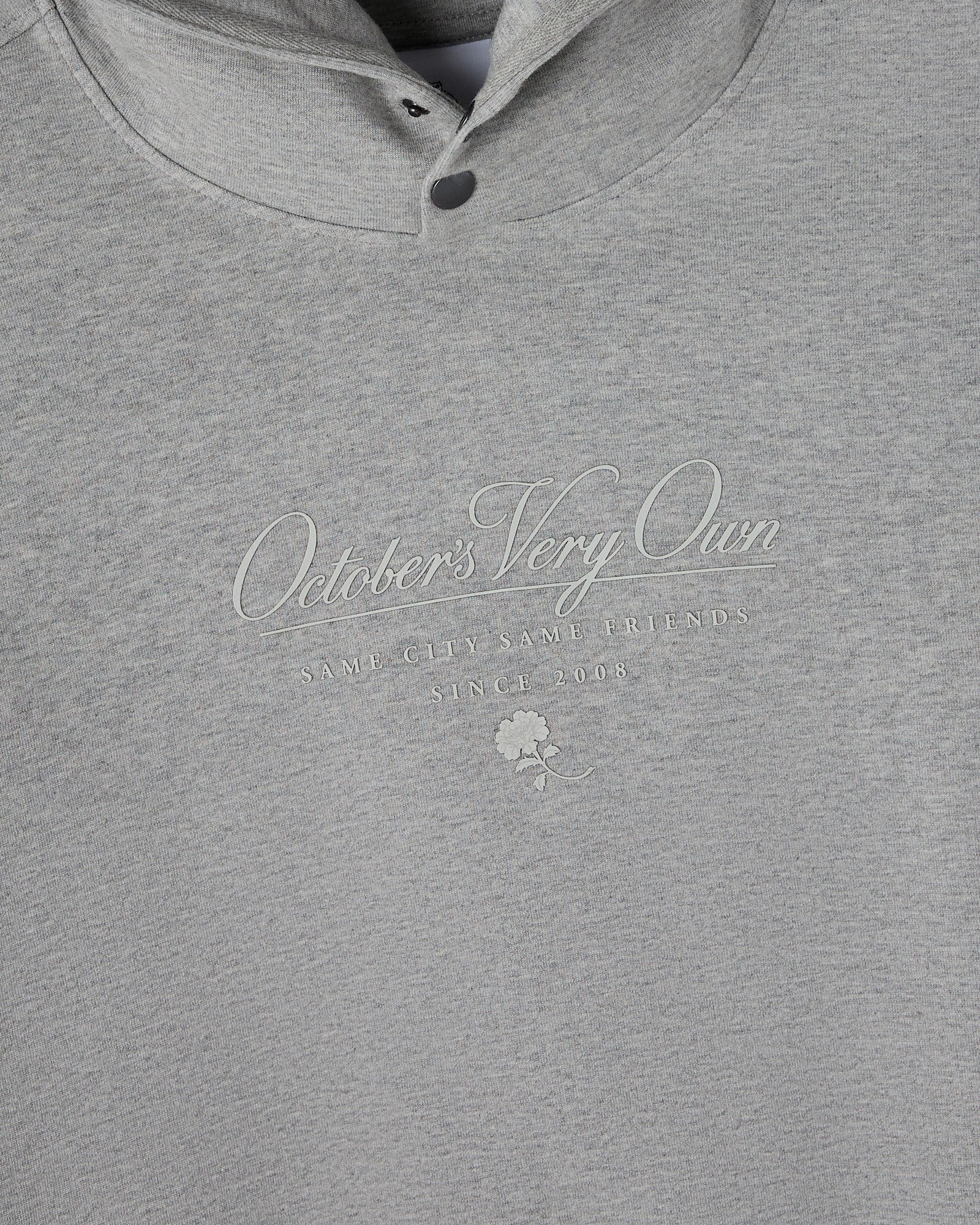 Double Knit Script Hoodie - Heather Grey - Image 2