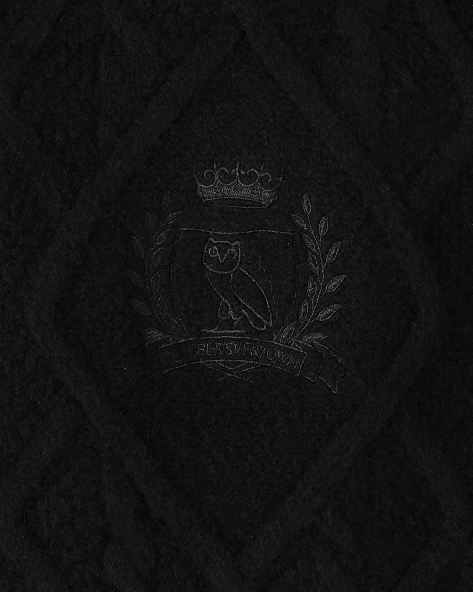 Cable Knit Hoodie With Crest - Black - Image 3