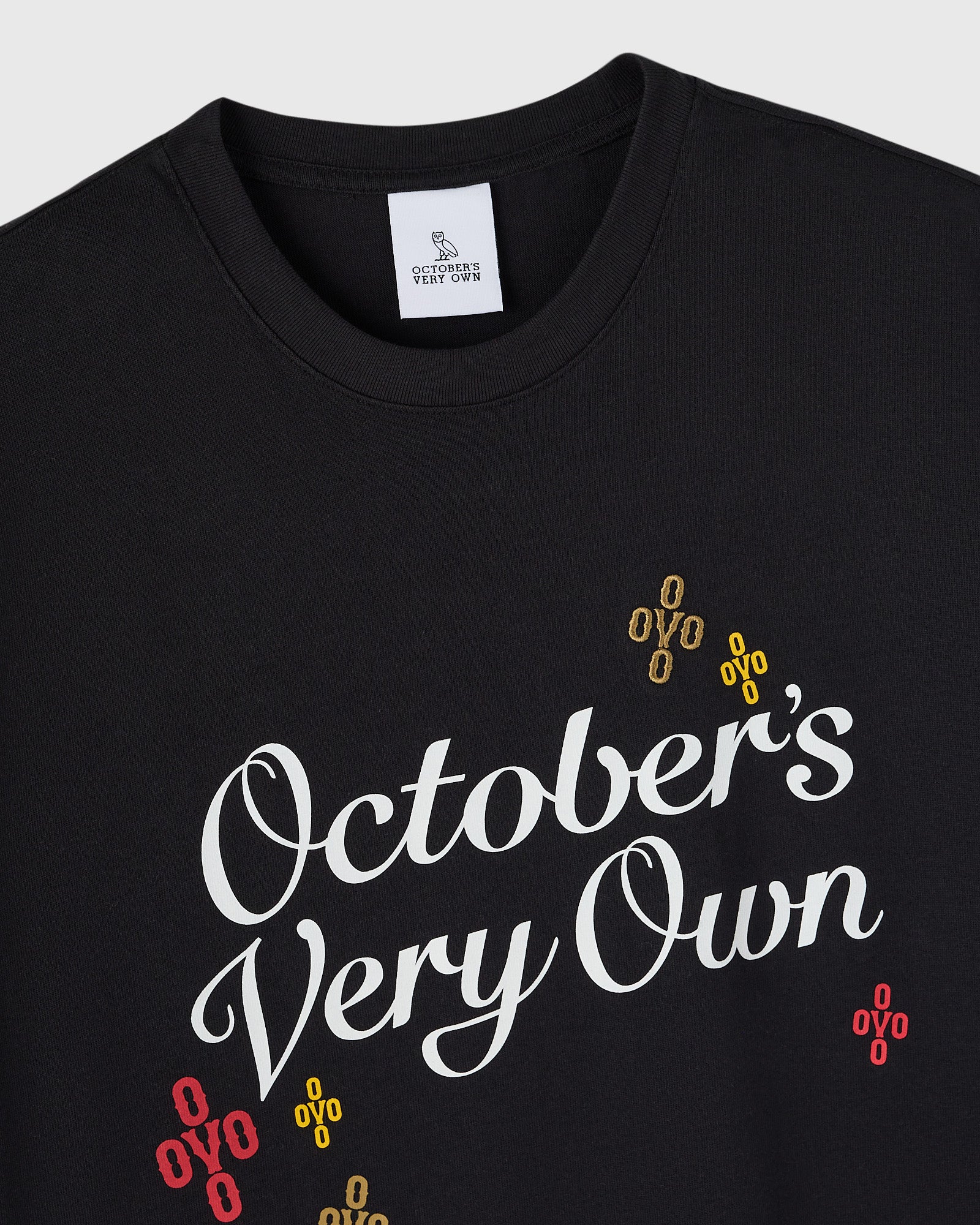 Heavy Jersey Pom Pom Script Tee - Black - Image 2