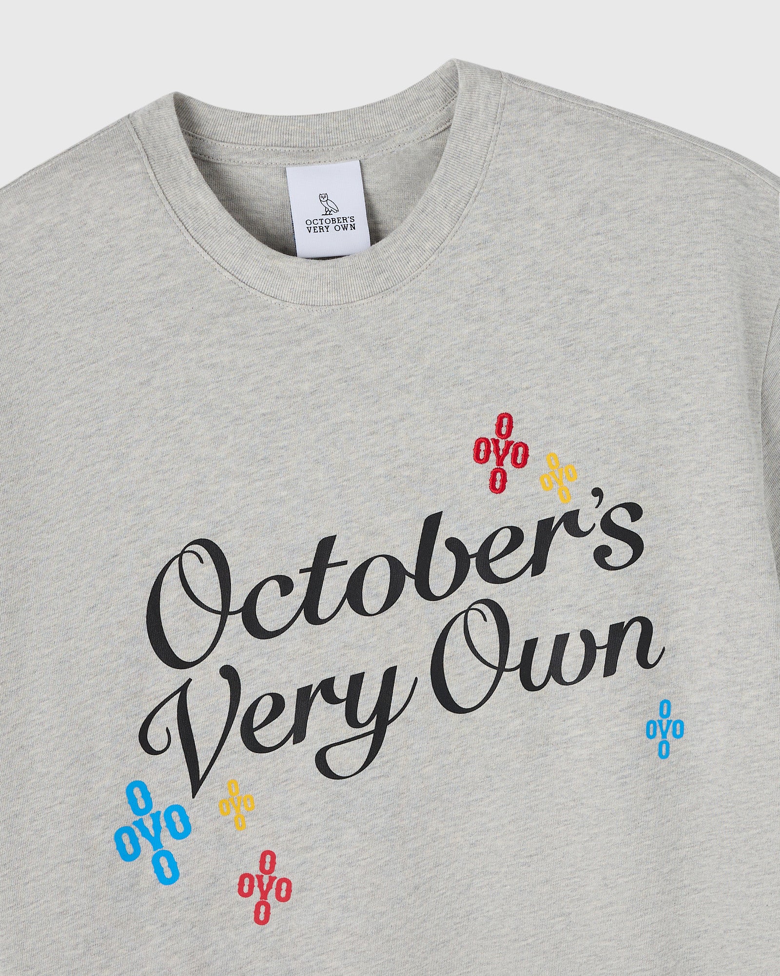 Heavy Jersey Pom Pom Script Tee - Heather Grey - Image 2