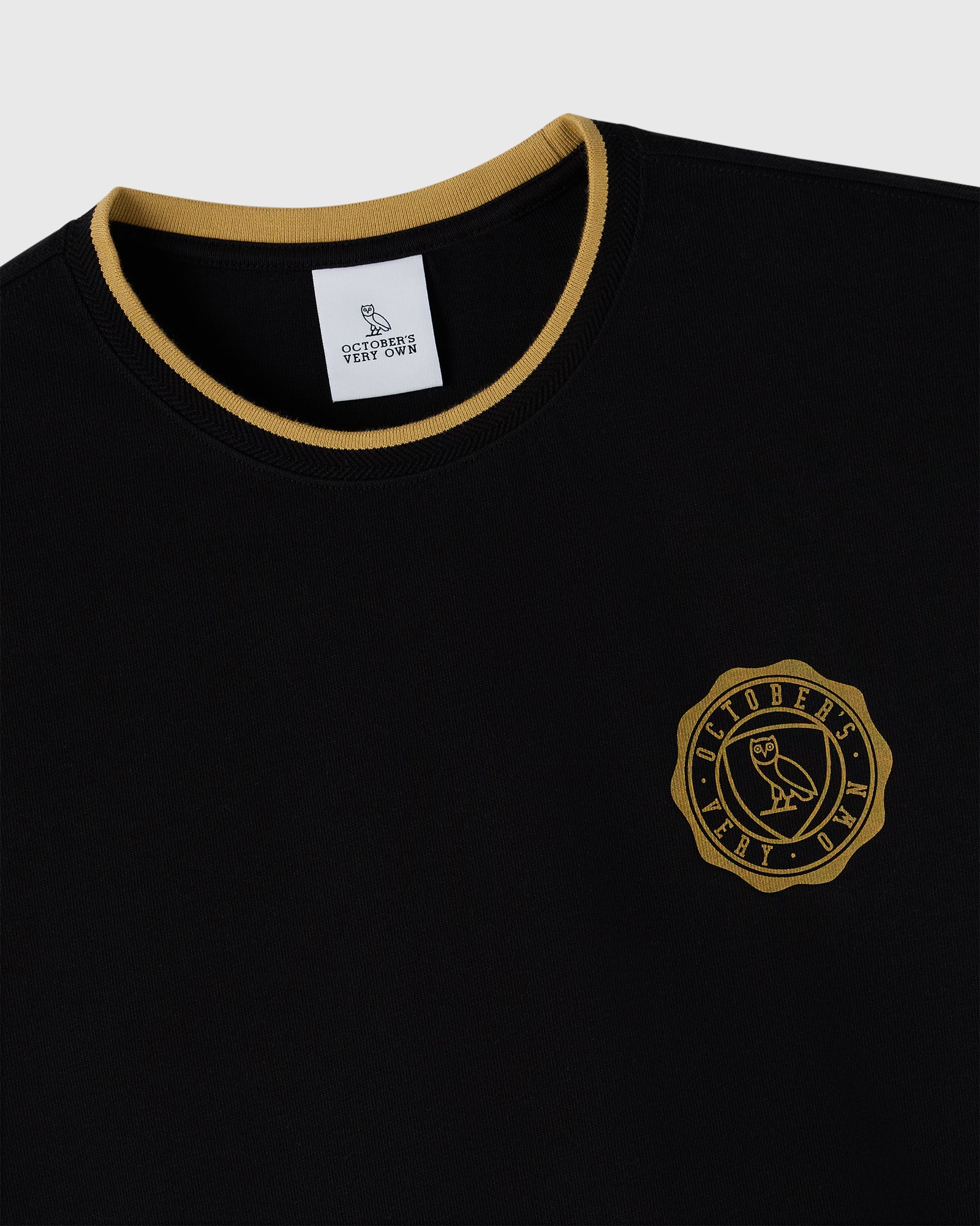 Herringbone Rib Tee - Black - Image 3
