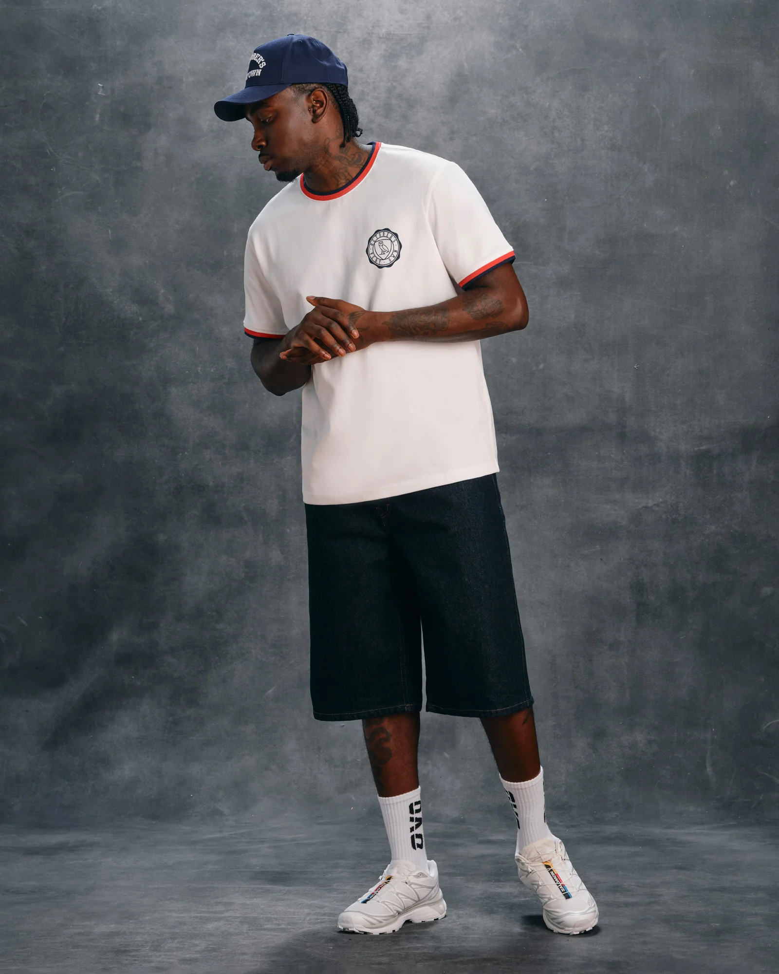 Herringbone Rib Tee - White - Image 3