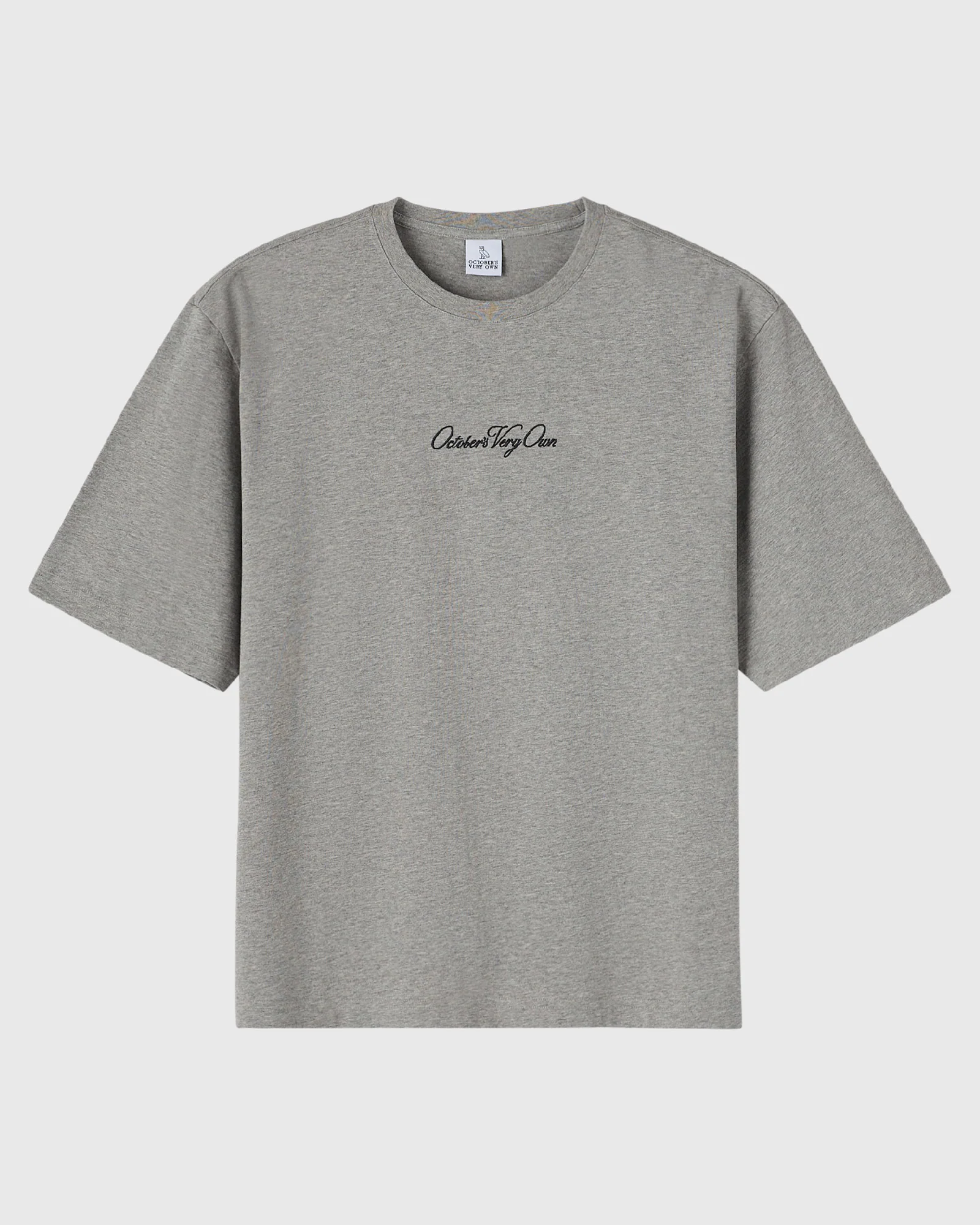 Luxe Jersey Script Tee - Heather Grey