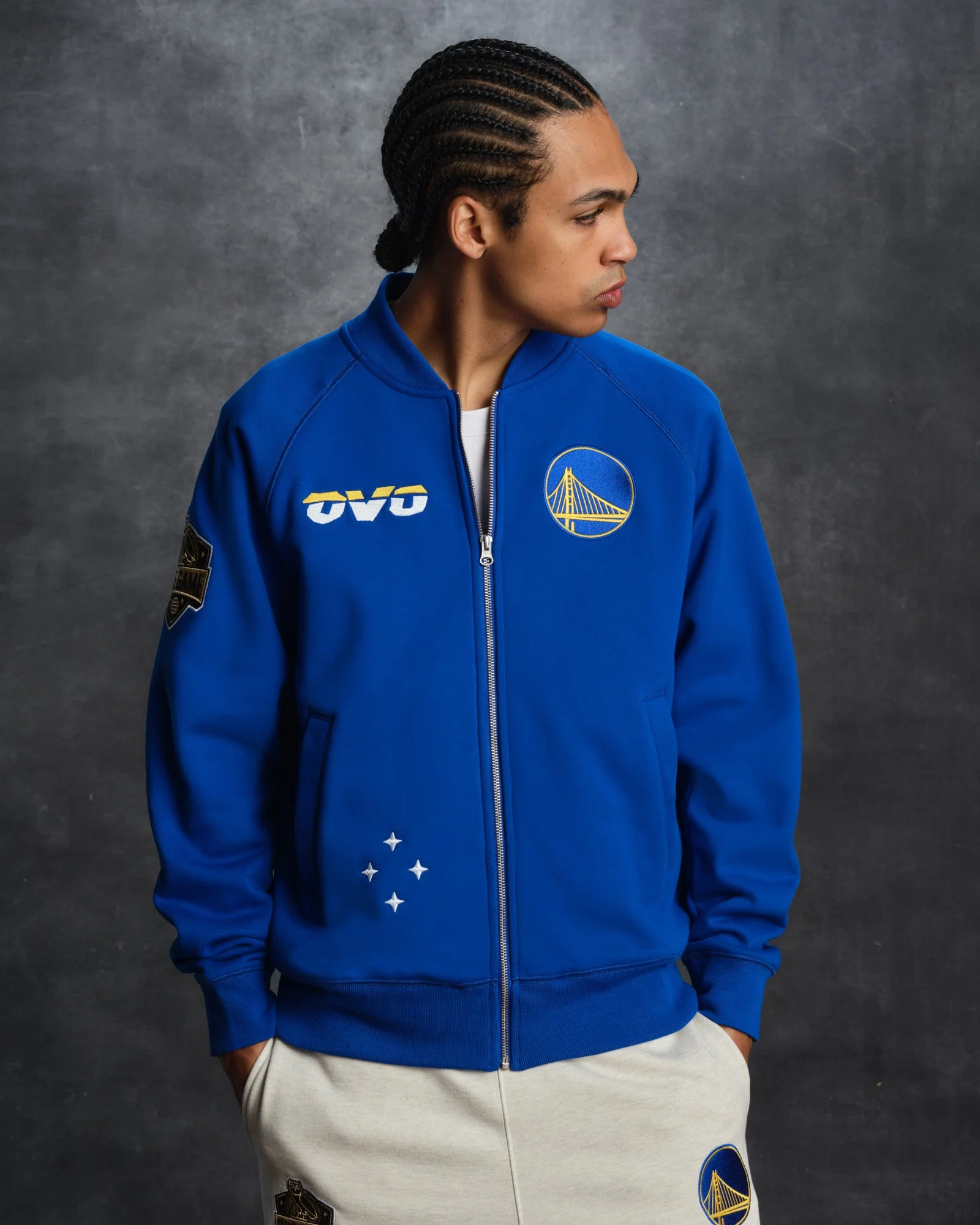 NBA Golden State Warriors Fleece Jacket - Black - Image 2