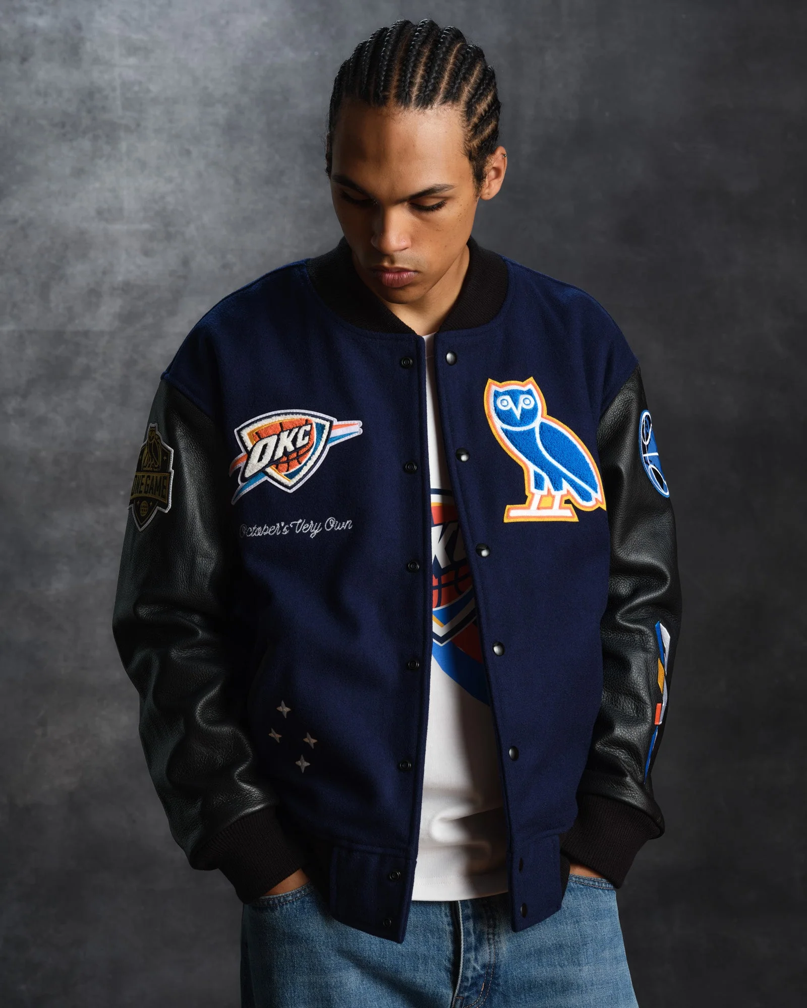 NBA Oklahoma City Thunder Varsity Jacket - Navy - Image 3