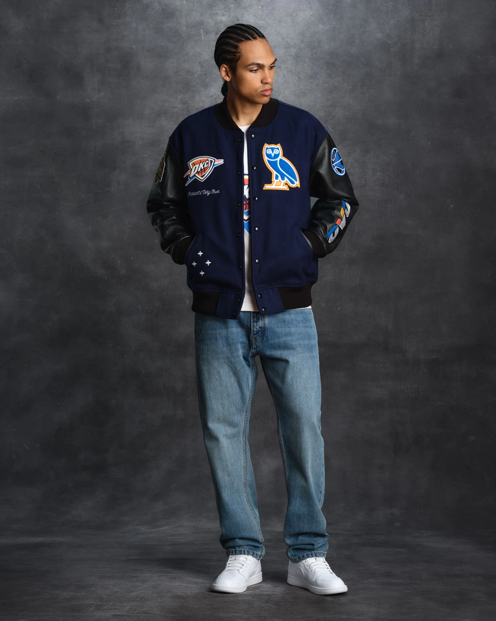 NBA Oklahoma City Thunder Varsity Jacket - Navy - Image 4