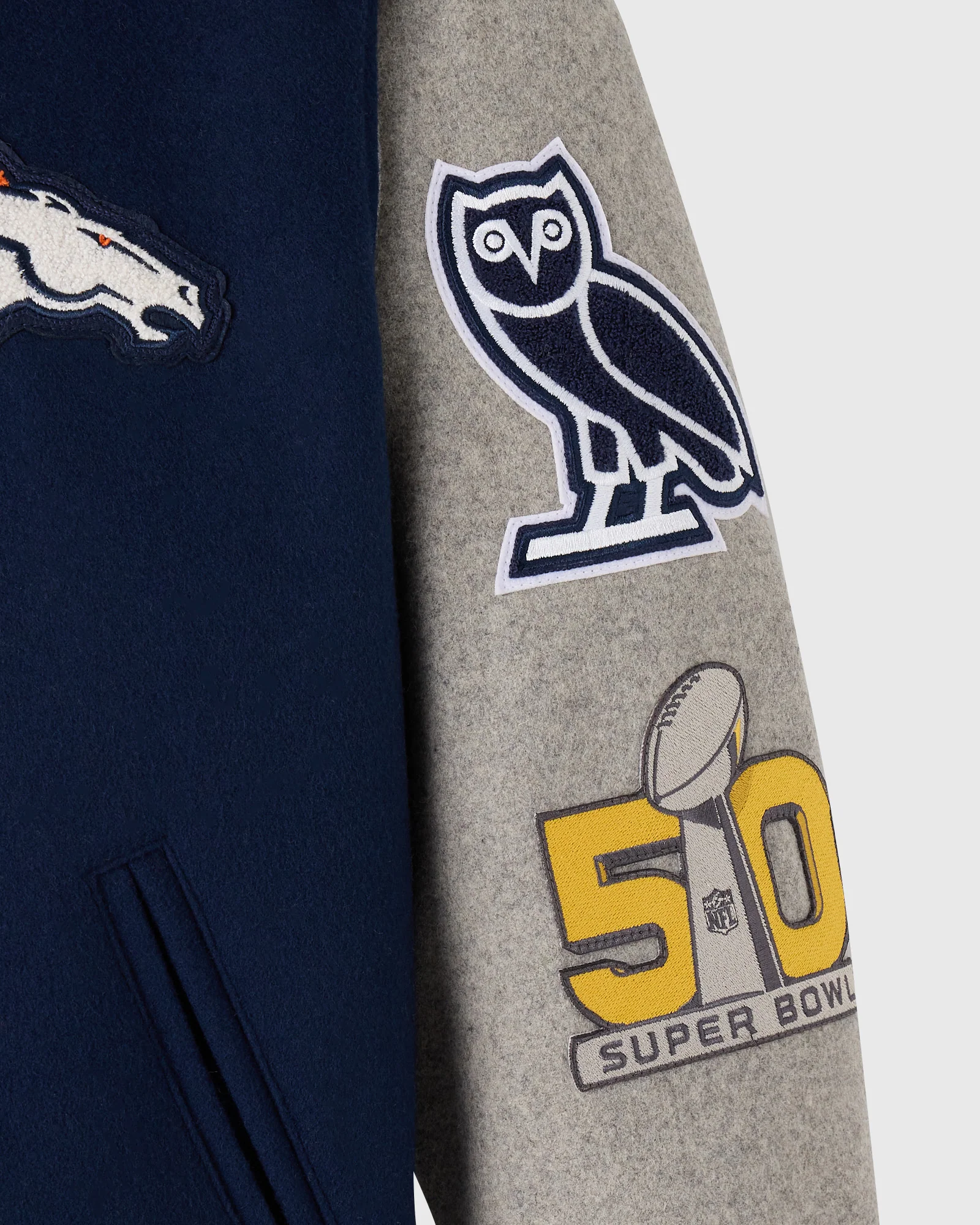 NFL Denver Broncos Varsity Jacket - Navy - Image 5