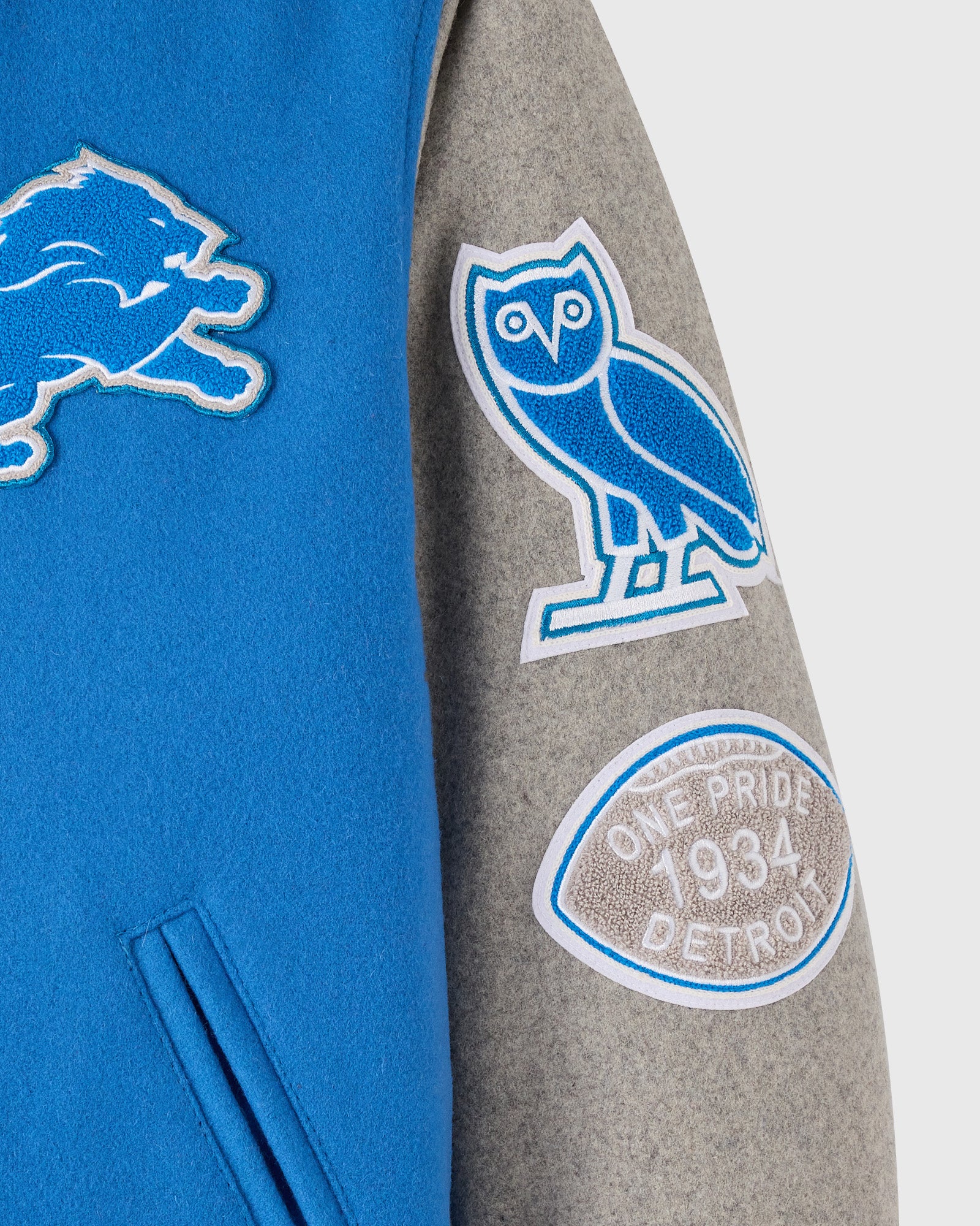 NFL Detroit Lions Varsity Jacket - Blue - Image 5