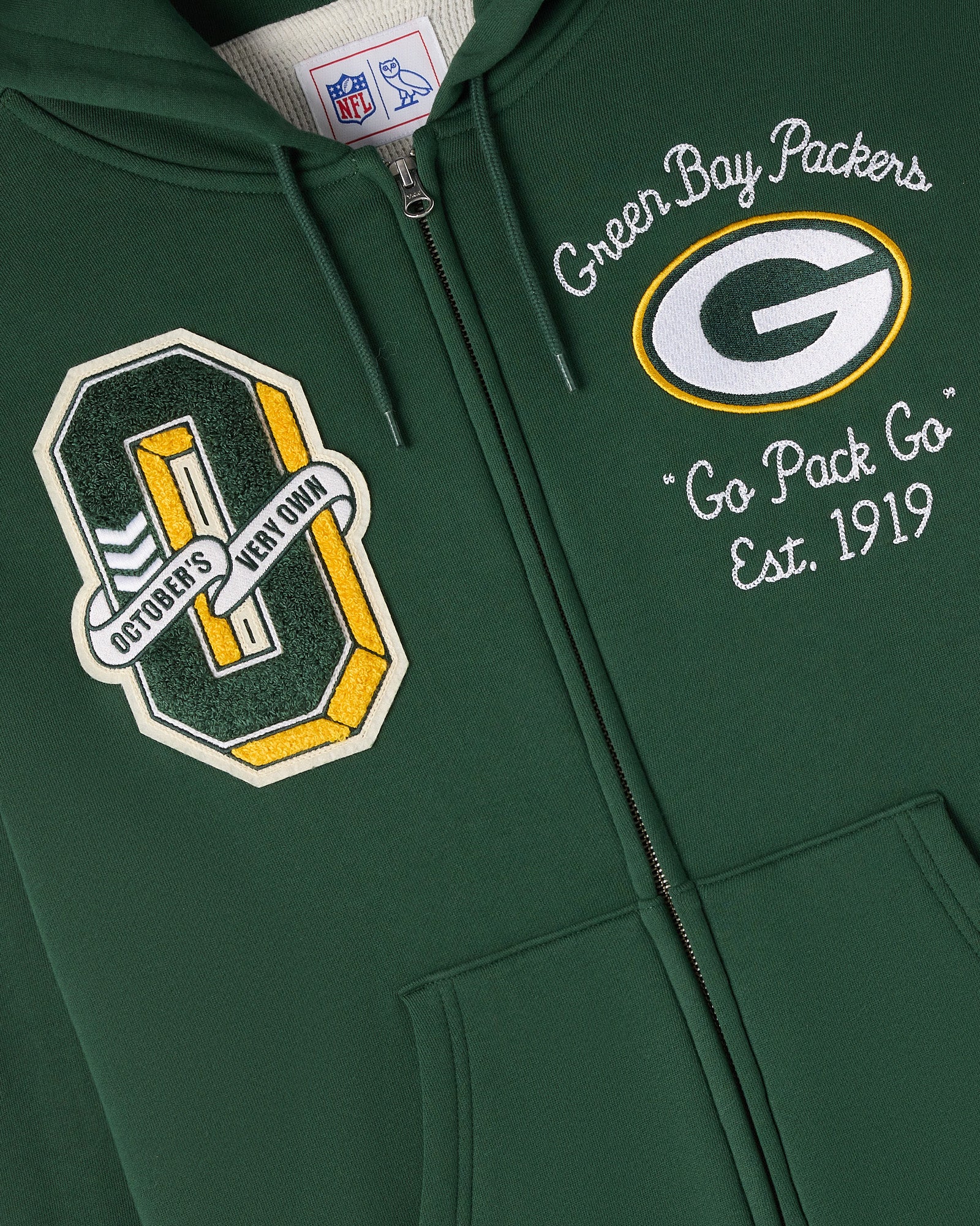NFL Green Bay Packers Waffle Lined Hoodie - Green - Image 3