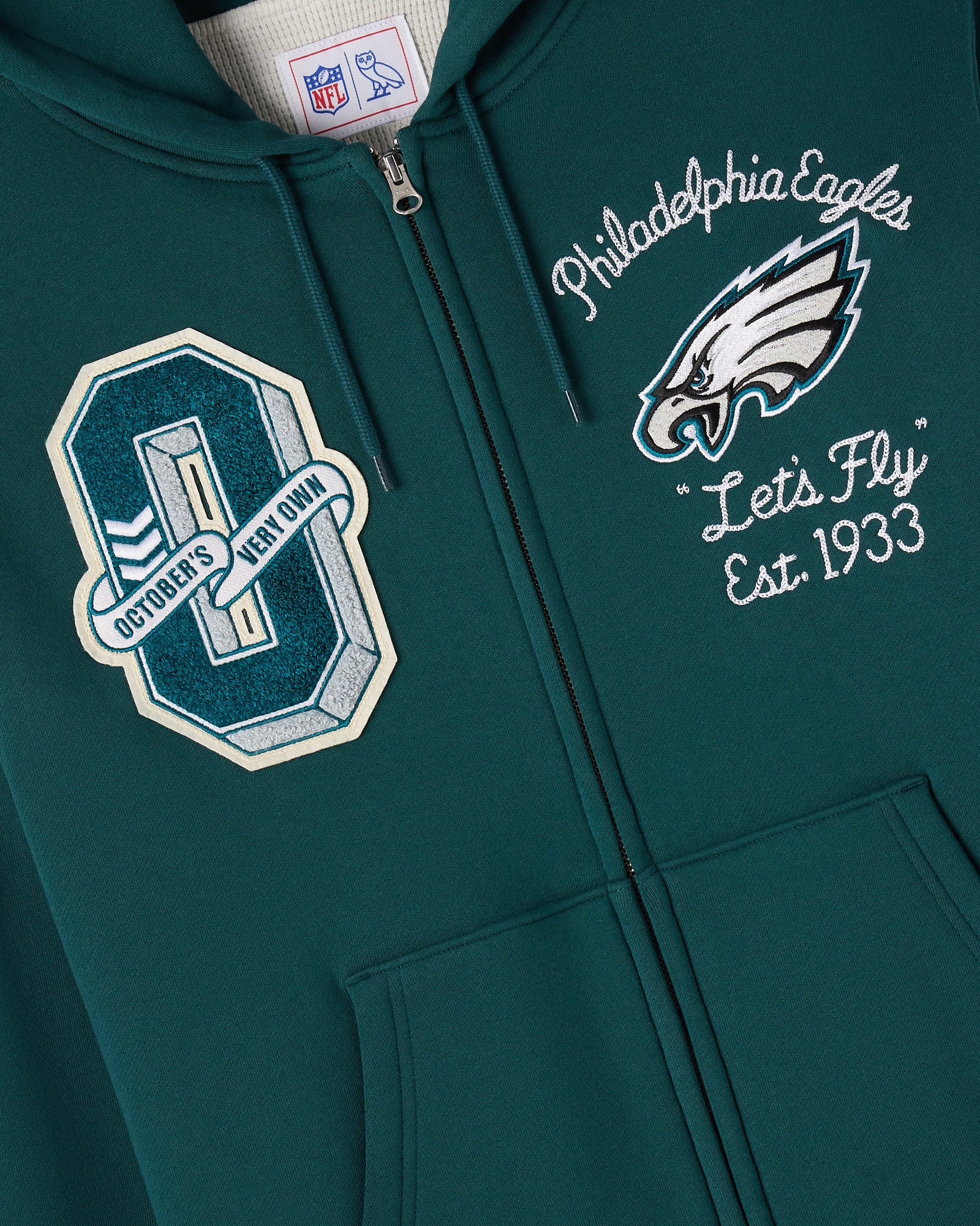 NFL Philadelphia Eagles Waffle Lined Hoodie - Green - Image 3