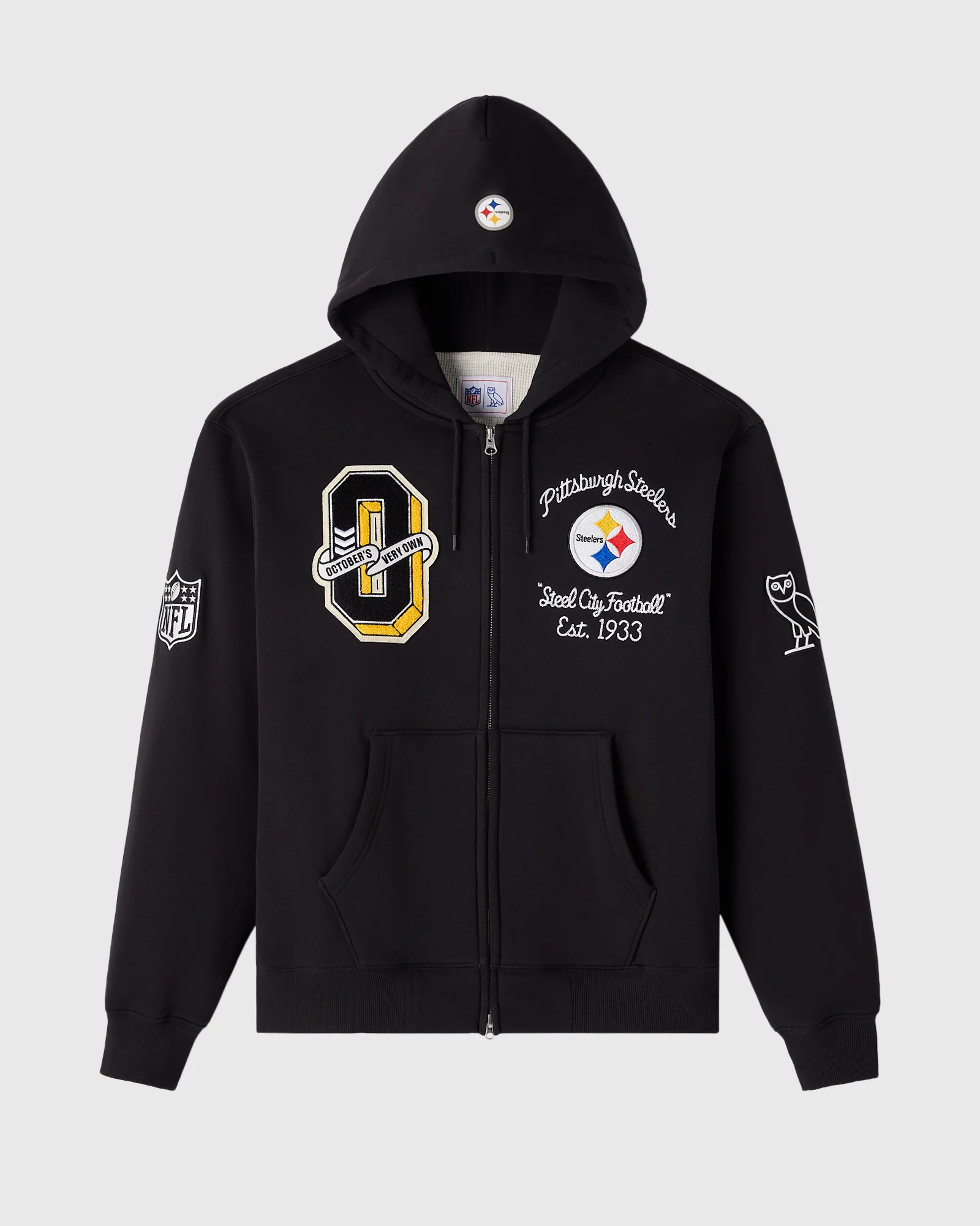 NFL Pittsburgh Steelers Waffle Lined Hoodie - Black