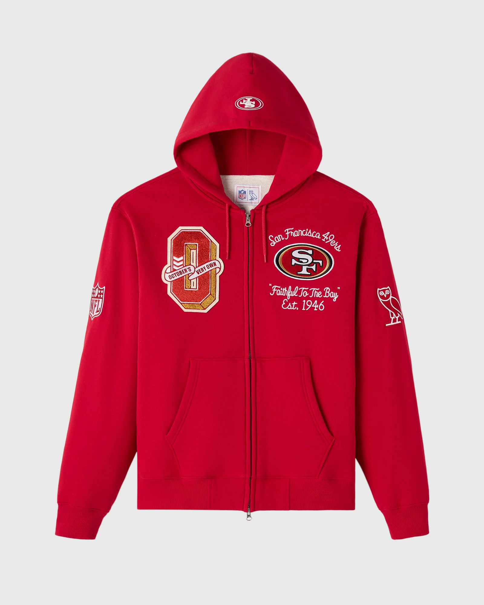 NFL San Francisco 49ers Waffle Lined Hoodie - Red
