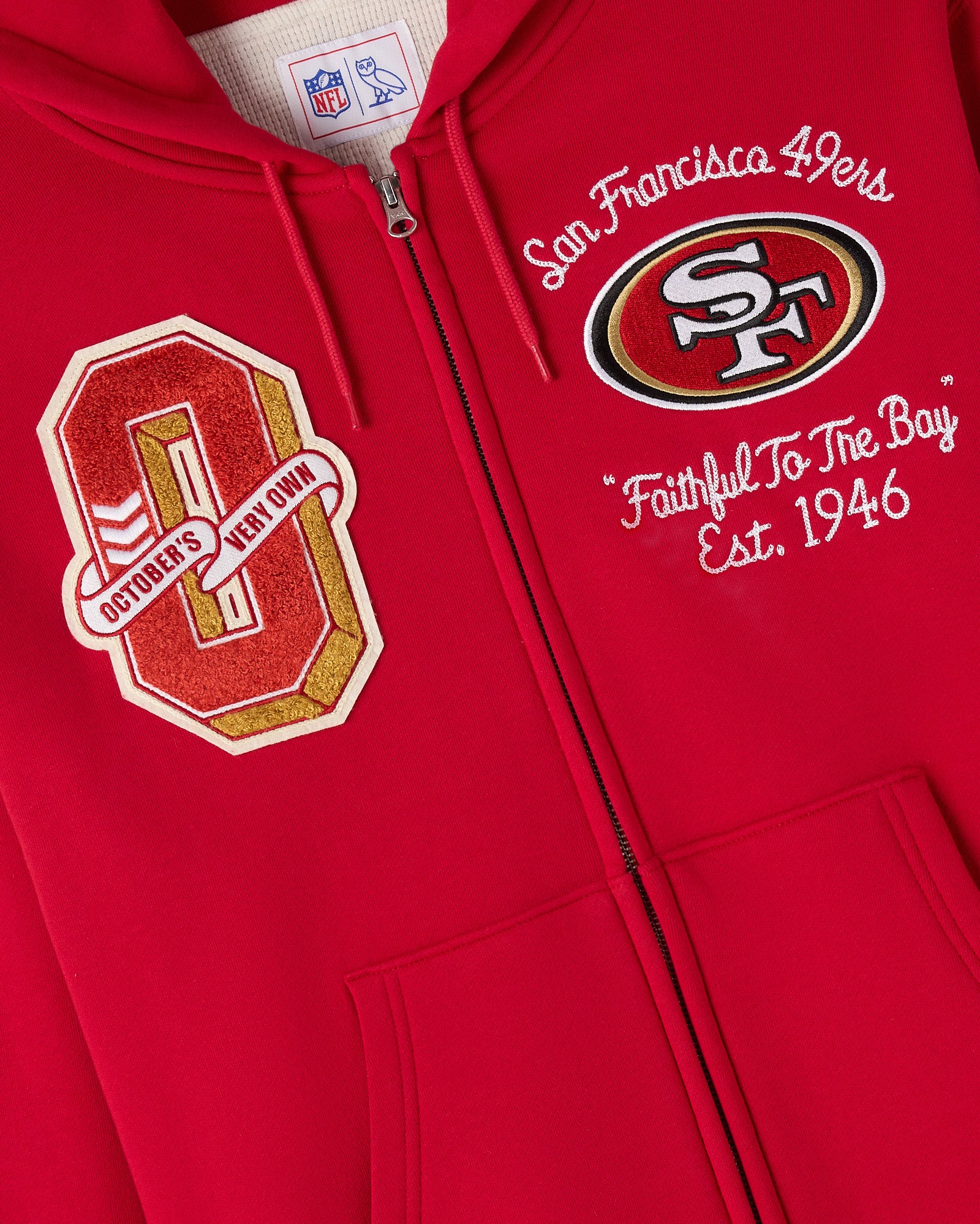 NFL San Francisco 49ers Waffle Lined Hoodie - Red - Image 3