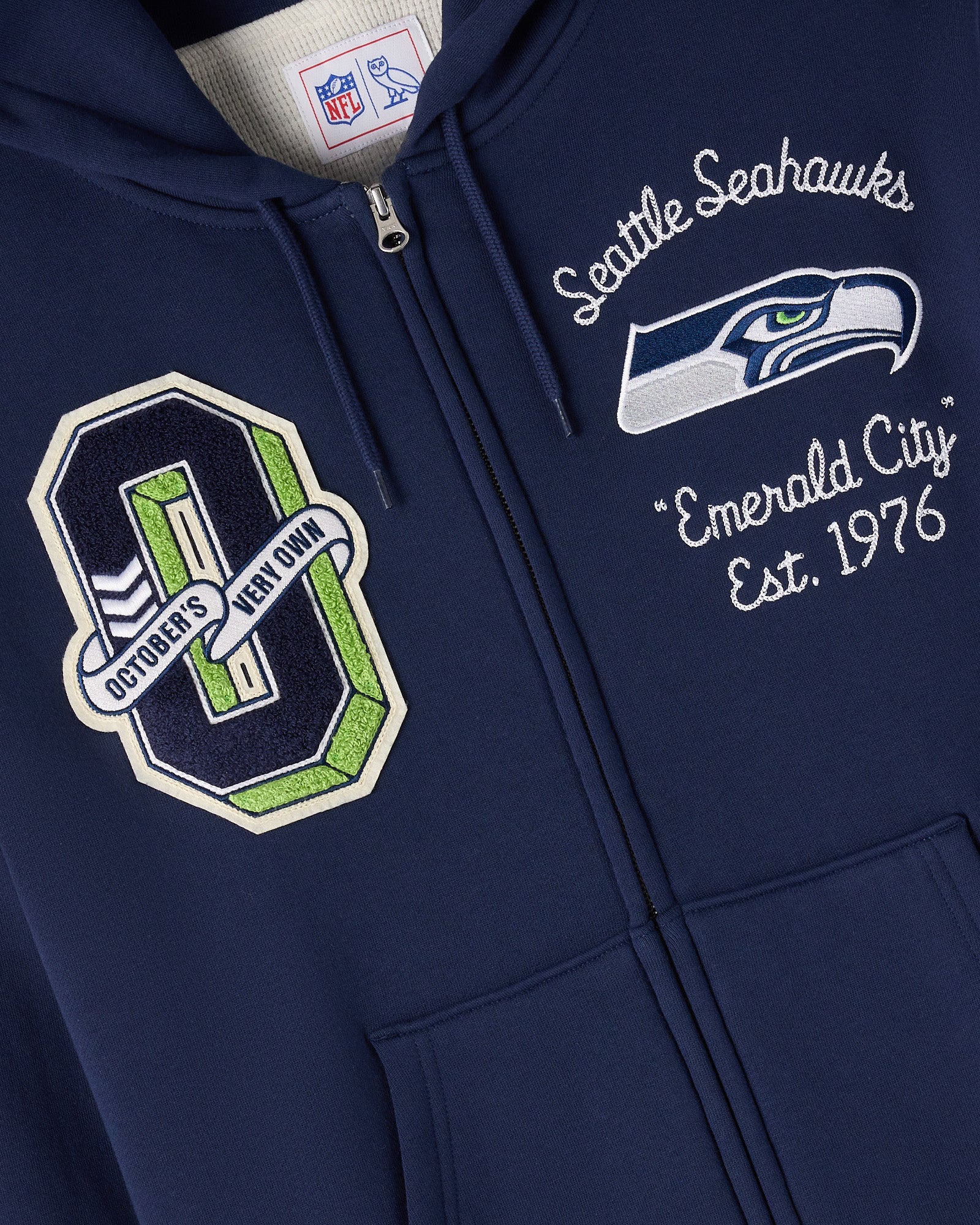 NFL Seattle Seahawks Waffle Lined Hoodie - Navy - Image 3