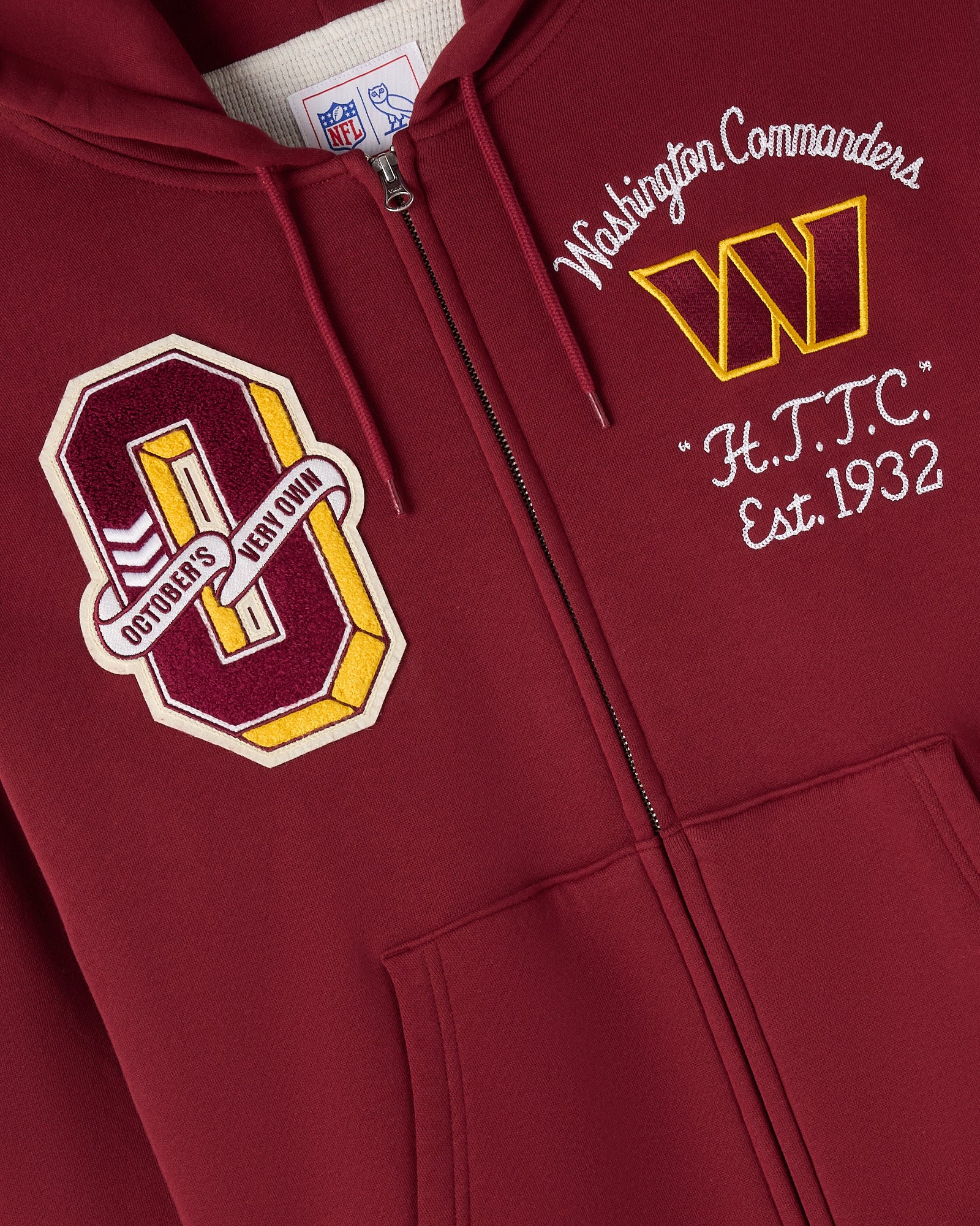 NFL Washington Commanders Waffle Lined Hoodie - Burgundy - Image 3