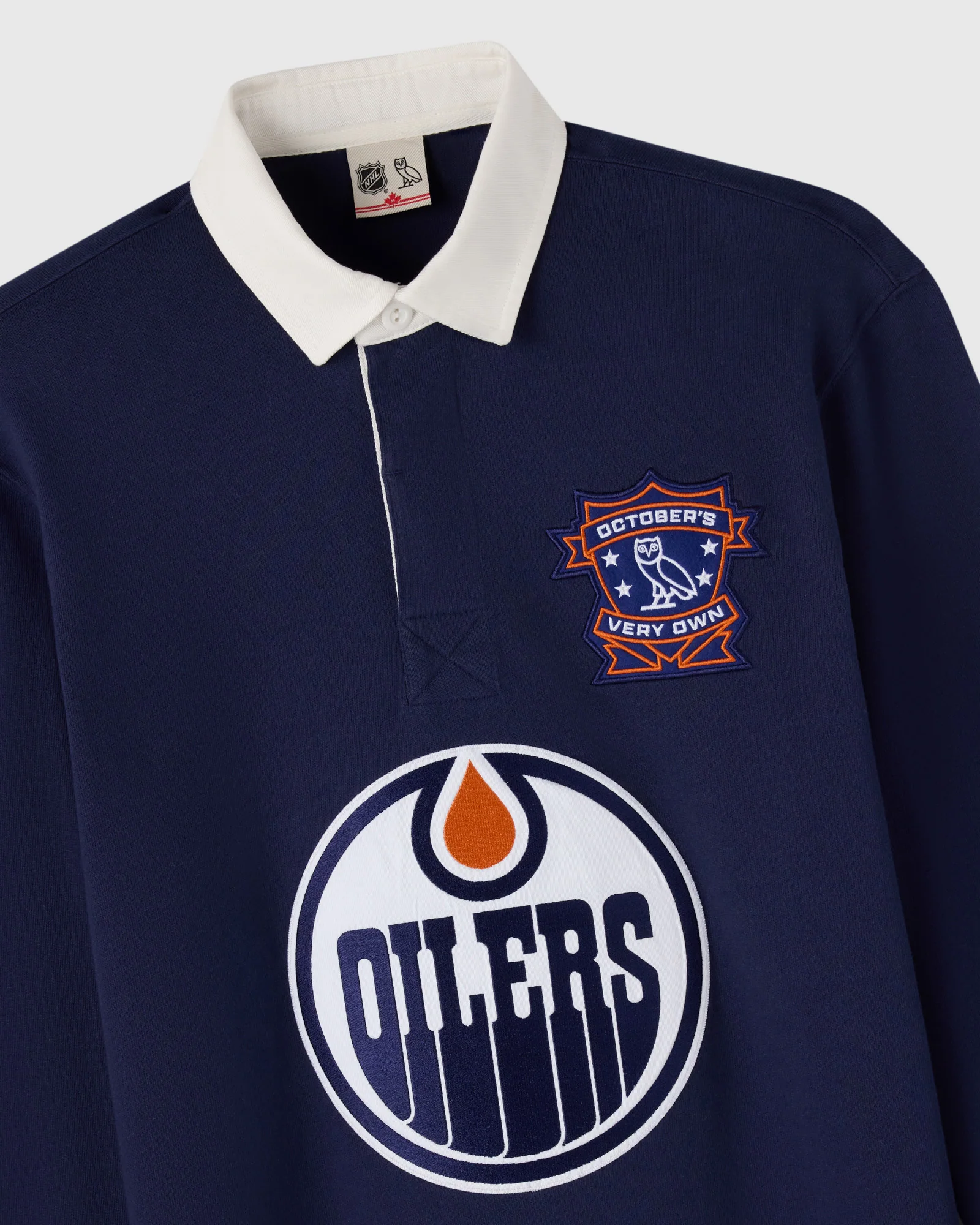 NHL Edmonton Oilers Rugby Polo - Navy - Image 3