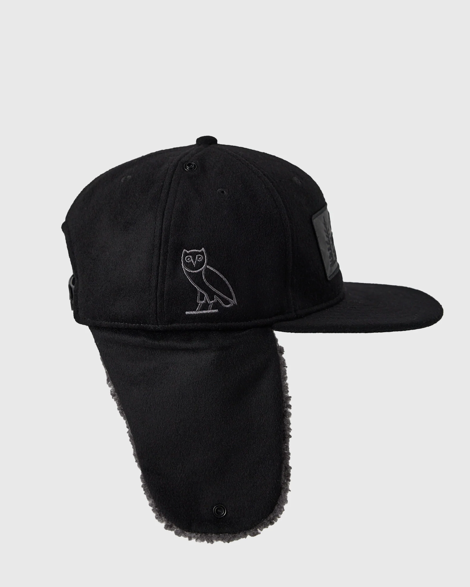 Faux Shearling Hunter Flap Cap - Black - Image 2