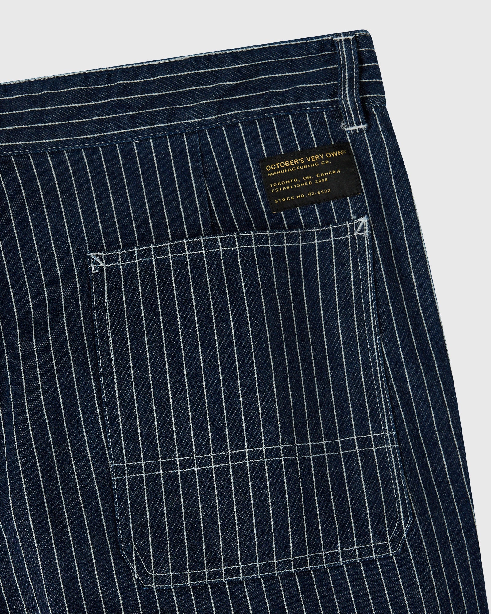 Pinstripe Denim Painter's Pant - Washed Indigo - Image 7