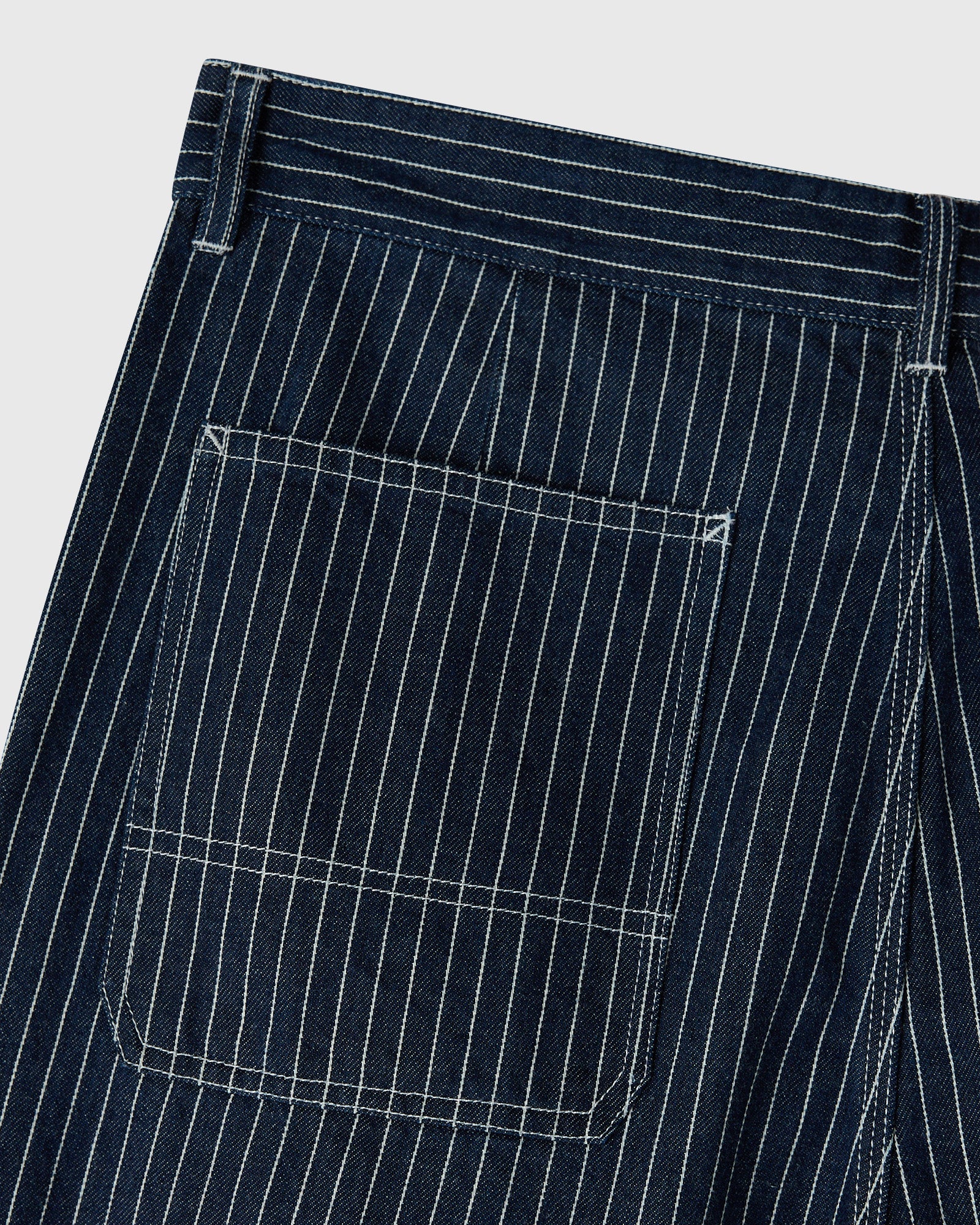 Pinstripe Denim Painter's Pant - Washed Indigo - Image 8