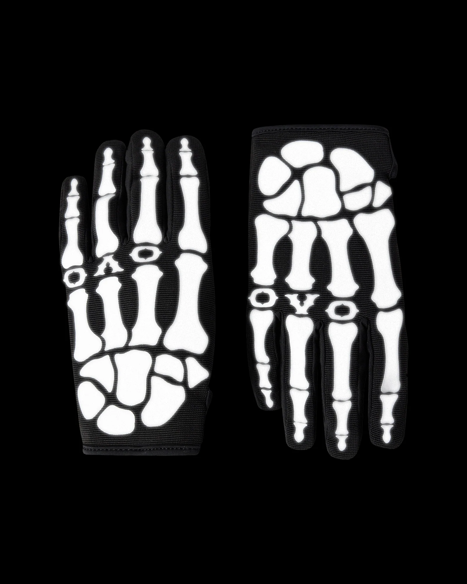 Reflective Skeleton Gloves - Black - Image 3