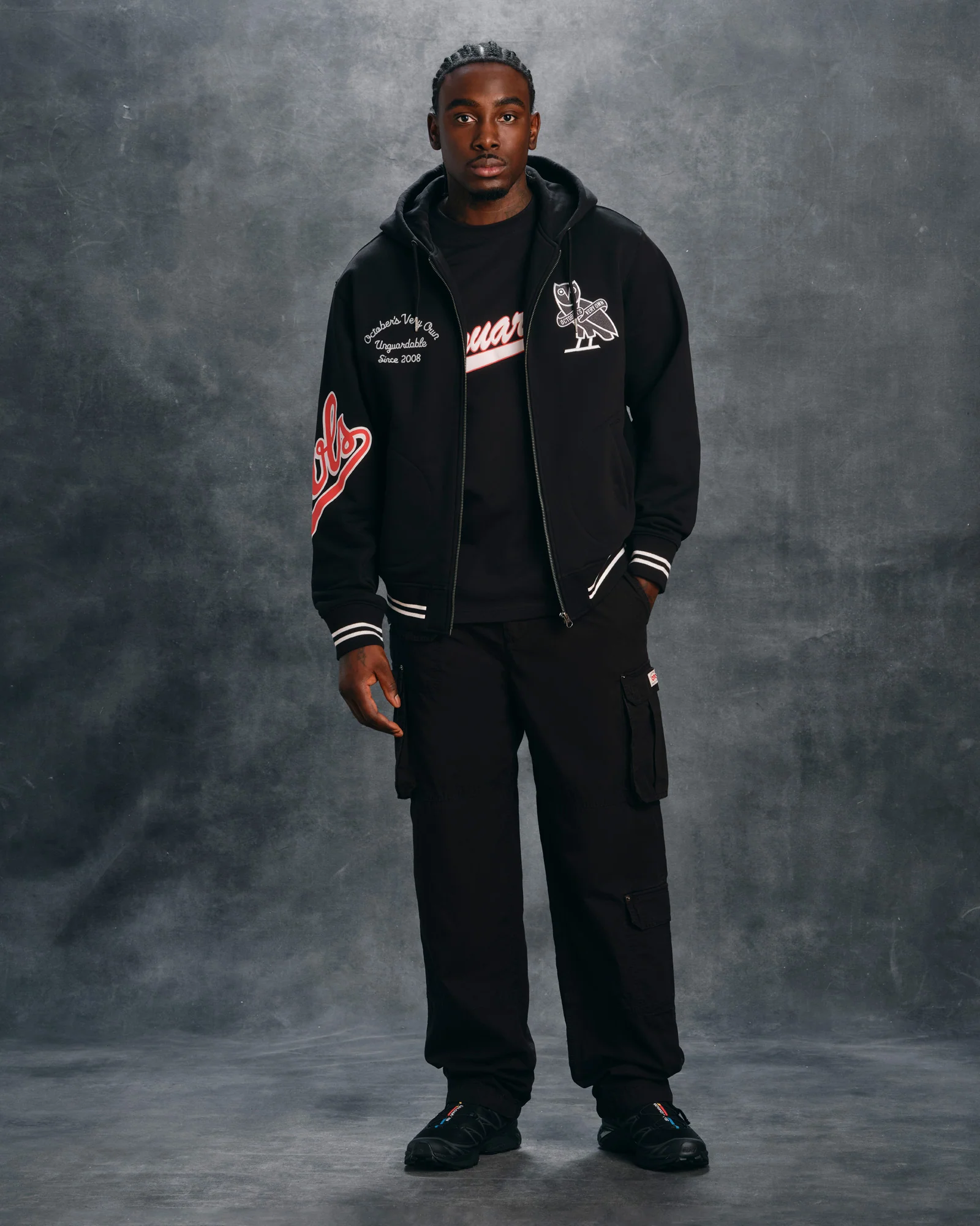 Owls Varsity Full-Zip Hoodie - Black - Image 3