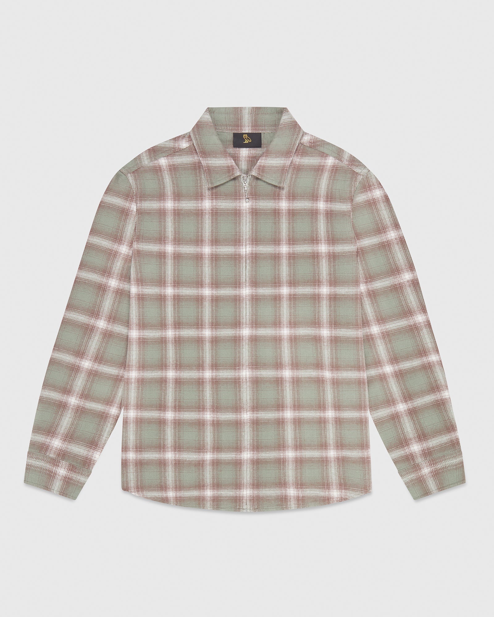 Zip Front Shadow Plaid Shirt - Image 2