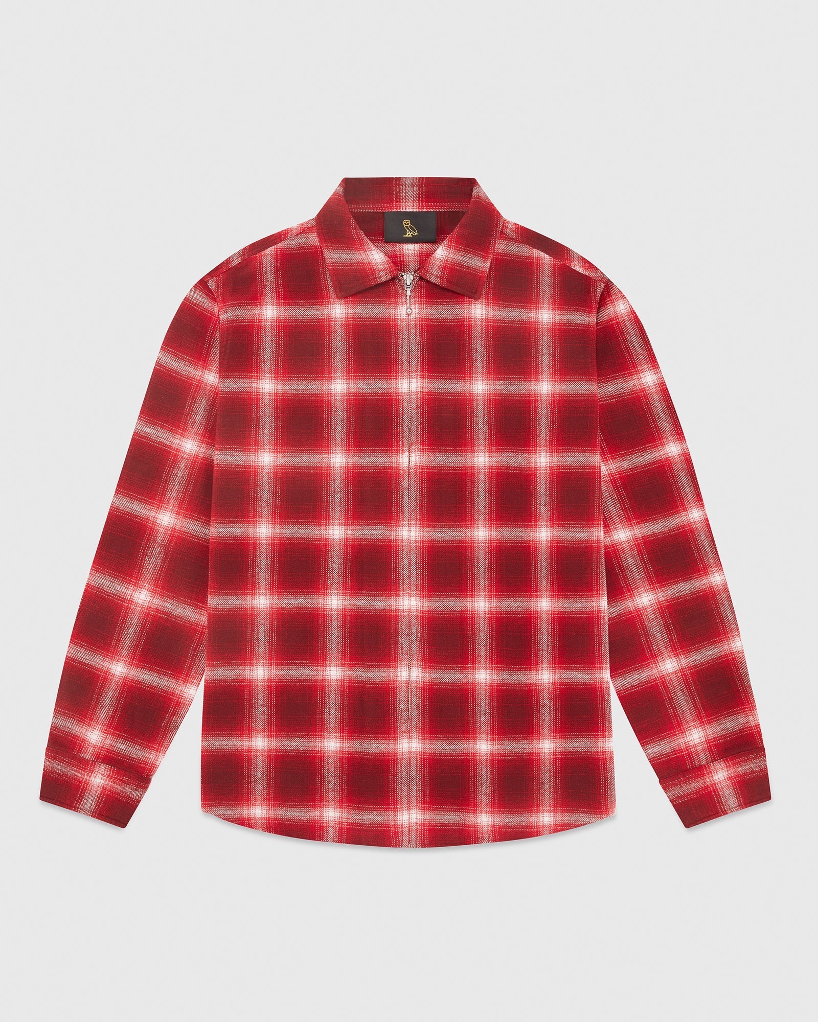 Zip Front Shadow Plaid Shirt - Image 4